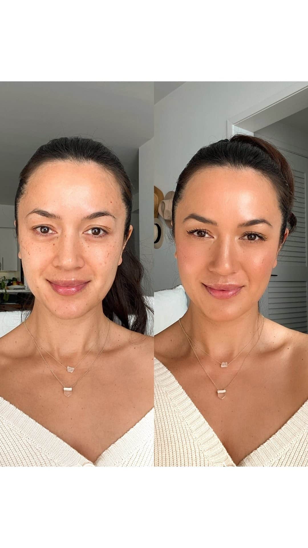 Bianca Cheah Chalmersのインスタグラム：「So before I did my make in this video, I was trialling these new @tula probiotic + prebiotic packed biodegradable Toner Pads. Turns out they’re awesome and I love them — my skin looks a THOUSAND times happier than the day before. So my daily routine goes like this, cleanse, tone, moisturize, then makeup with a natural look. Most days I’ll just wear foundation, and that’s it. Not sure if you can see in the video, but I got a tonne of new freckles from being pregnant. I call them my Olly marks 🥰, since I never got stretch marks. Watch the video to see how I get my final glowy natural look.   I’m using new probiotic + prebiotic skincare by @tula (get 15% off with my code BIANCAMAYCHEAH with link: https://bit.ly/3mX7B1u)  - Cult Classic Cleanser - Toner Pads (this product will change your skincare game. Balances the skin and tightens the pores) - D+N moisturising cream  And for the makeup, I used all my old stuff, so... - foundation - concealer  - blush  - natural eyeshadow and brow palette  - mascara - lip treatment   #tulapartner #embraceyourskin」