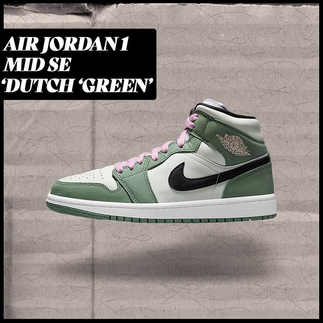 shoes ????のインスタグラム：「Jordan has revealed a ‘Dutch Green’ colorway to the Jordan 1 Mid SE. 💥Are we feeling these?? 👇  #sneakers #sneakernews #airjordan1 #nicekicks #kicksonfire #hypebeast #hypebeastkicks #complexsneakers #highsnobiety #yeezy #supreme #offwhite」