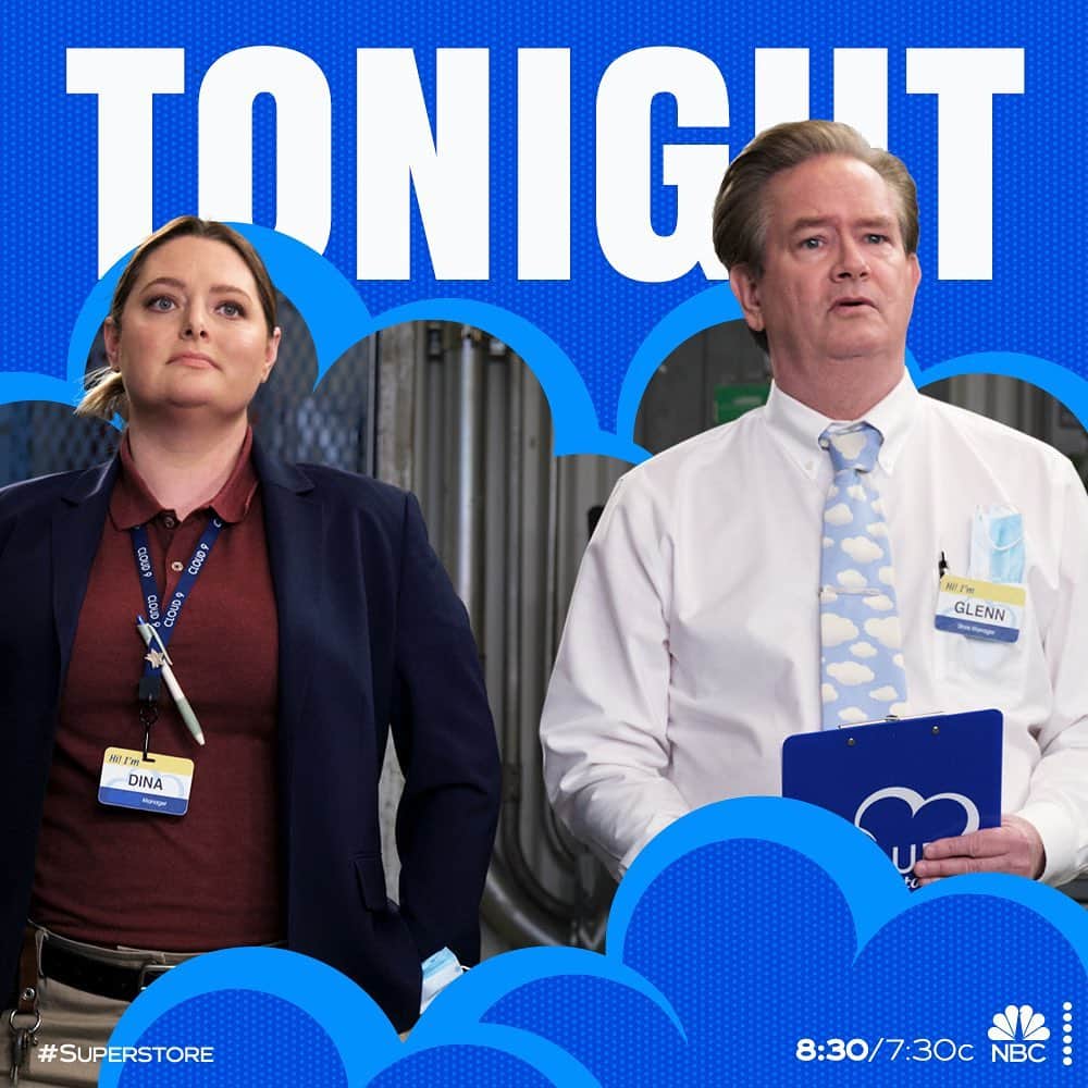 ローレン・アッシュのインスタグラム：「Dina and Glenn head to head tonight on #Superstore! Who would you bet on?? Make sure to tune in at 830/730c on @nbc!」