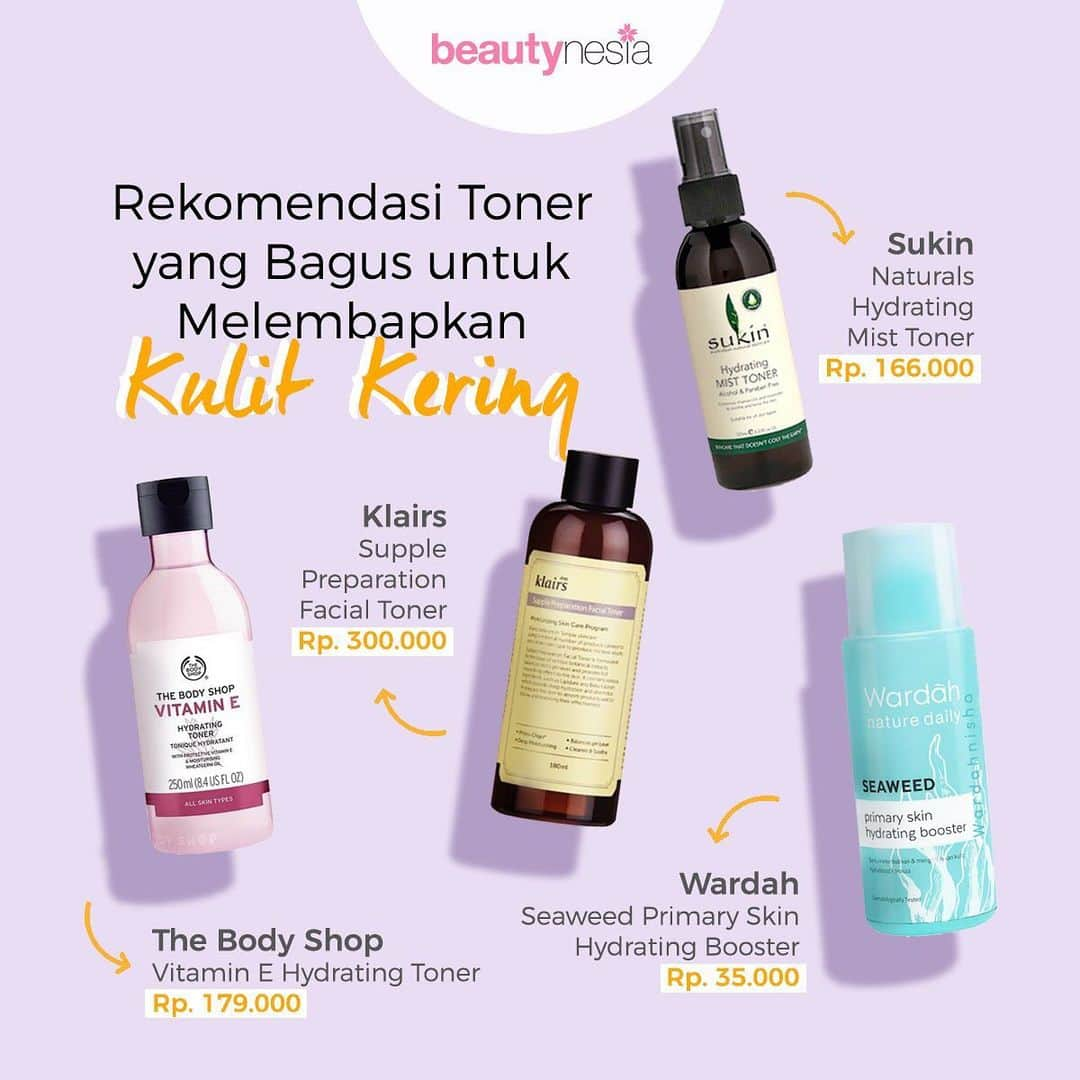 Beauty | Health | Fashionさんのインスタグラム写真 - (Beauty | Health | FashionInstagram)「Dilema dan  galau, adalah ketika kondisi dimana harus memilih toner yang tepat, apalagi bagi kamu yang memiliki kulit kering. Kalo salah pilih toner malah bikin kulit makin kering nih. Supaya gak makin kering, coba periksa lagi nih toner yang kamu pilih seenggak nya harus punya kandungan pelembab yang tinggi, seperti glycerin, ceramide dan hyaluronic acid. Pastikan juga bebas alkohol ya, karena kandungan alkohol dalam toner akan bikin kulit makin kering. ⁣⁣⁣ ⁣⁣⁣ Jangan khawatir, Beautynesia punya rekomendasi produknya nih buat kamu!⁣ ⁣⁣⁣ Save dulu yuk, jangan lupa mention temen kamu juga ya 😉⁣⁣⁣⁣⁣ ⁣⁣⁣ --⁣⁣⁣ #BeautynesiaID #RekomendasiBeautynesia #SkincareKulitkering #Dryskincare #Skincareroutine #Tonerfordryskin #tonerkulitkering #rekomendasiToner #Kulitkering #Masalahkulitkering #tipskecantikan #tipsskincare⁣⁣⁣ ⁣⁣」1月22日 18時07分 - beautynesia.id