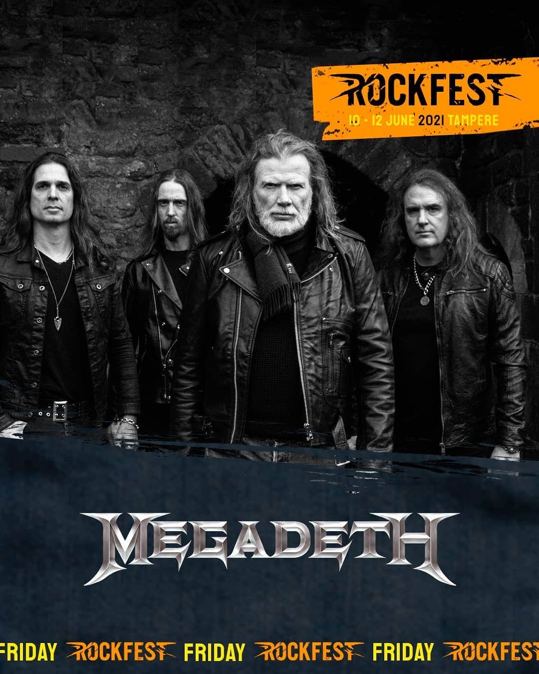 Megadethのインスタグラム：「Just announced! Megadeth to perform at #Rockfest 2021 in Tampere, Finland June 11. Get tickets and info at rockfest.fi」