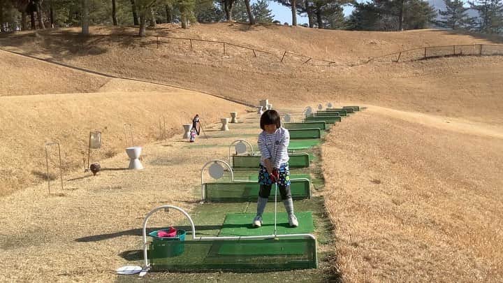 のインスタグラム：「本日はかさまフォレストでSコーチとレッスン。  @yuichi16.golf から教わったことをコーチに分析してもらい、なんとも分かりやすい、タメになるレッスンだったことだったか。。。  Sコーチはアマチュアなので、108勝のミニツアーのプロと制度は比べ物にならないが（ごめんよ、コーチ（笑）弥勒と長い付き合いなので、伝え方はすごく上手い。私も仕組みがどのようになっているか、理解ができるとともに、フェーダーで右が出やすい弥勒が（コーチも同タイプなので）どのようにドローヒッターの太田プロの必殺技を再現できるか、１つ１つコースで実践説明していた。。。  それにしてもびっくり。。。映像と実際にどのようにやるのか説明を聞いた人間がいれば、これほど容易に再現できるとは。。。  次回、本家本元に会う頃には、マスターしていることを願って明日から頑張ろう！！  （最後の写真は、笠間に出発する前の妻から教育を受ける娘。１学年上の教科を良くこなしている。勉強も今の所、なんとか両立できていて、良く頑張っている。今夜はパターを早めに切り上げてさっさと寝かせてあげよう。  Miroku practicing at Kazama forest golf course with S coach today. Really good lesson with lots to learn on  mountainous course. Study in the morning...golf in the afternoon.  #juniorgolf #ジュニアゴルフ #コーチはモノマネの名人 #最高の気分であった #感謝しかない」