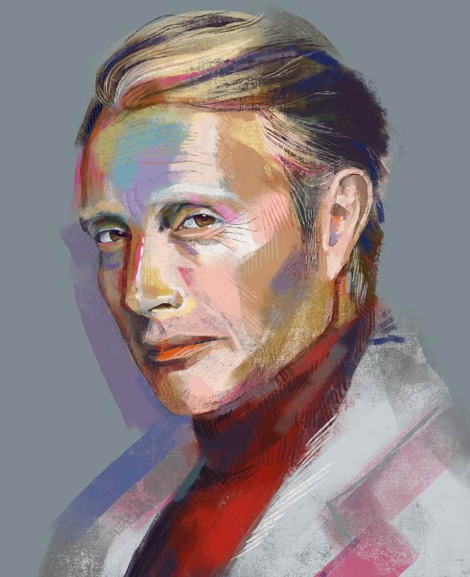 マッツ・ミケルセンのインスタグラム：「🎨 #FanArtFriday: This week’s beautiful fan art is made by the talented artist @natasa_kekanovic_art from Serbia 🇷🇸   #Madsfriday #TheOfficialMads」