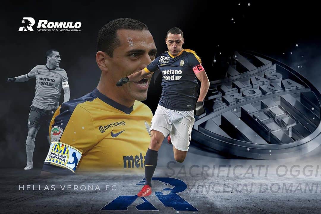 ロムロ・ソウザ・オレステス・カルデイラのインスタグラム：「Hellas Verona . @hellasveronafc #HellasVerona #GialloBlu #Verona #Butei #Bentegodi #Romulo」