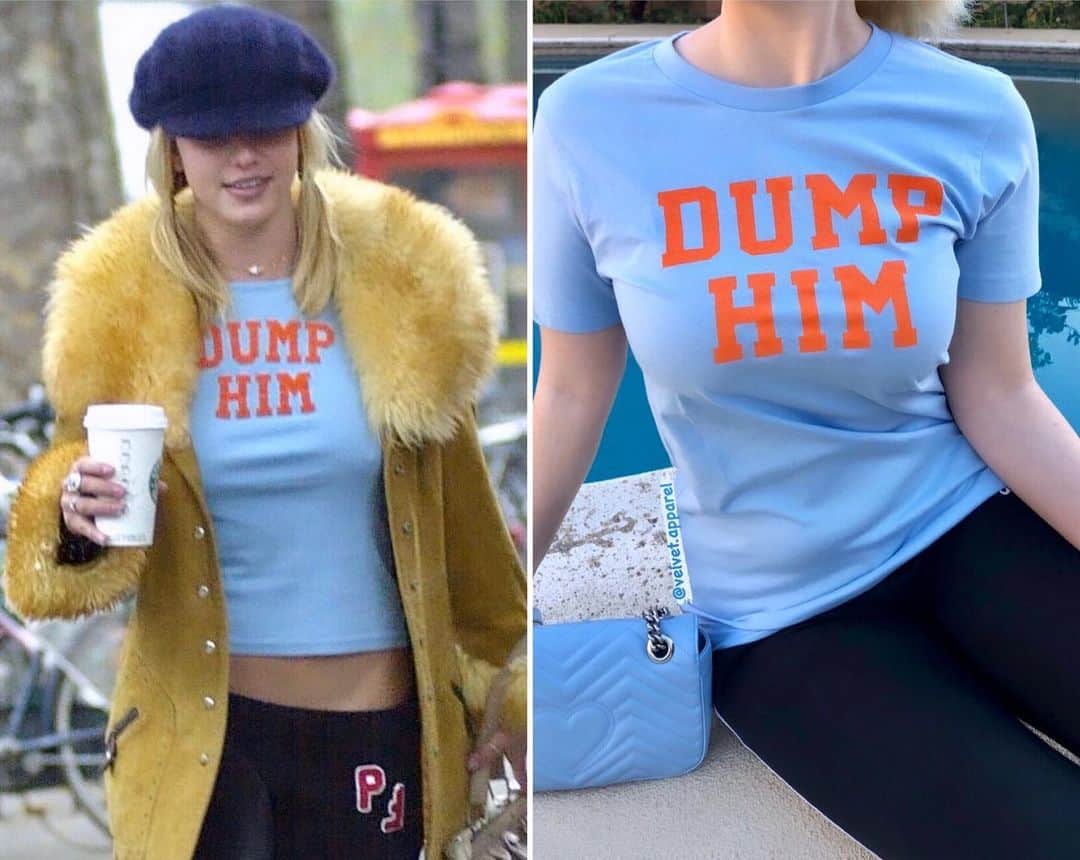 マリリン・モンローのインスタグラム：「Link in bio 💙 Get this adorable “dump him” shirt inspired by Britney Spears! Swipe to see more @velvet.apparel has the best 90s and y2k fashion looks! Follow @velvet.apparel 💫 #britneyspears #cute #❤️ #😍 #90s #2000s #y2kfashion #y2koutfits #y2kaesthetic #dumphim #dumphimshirt」
