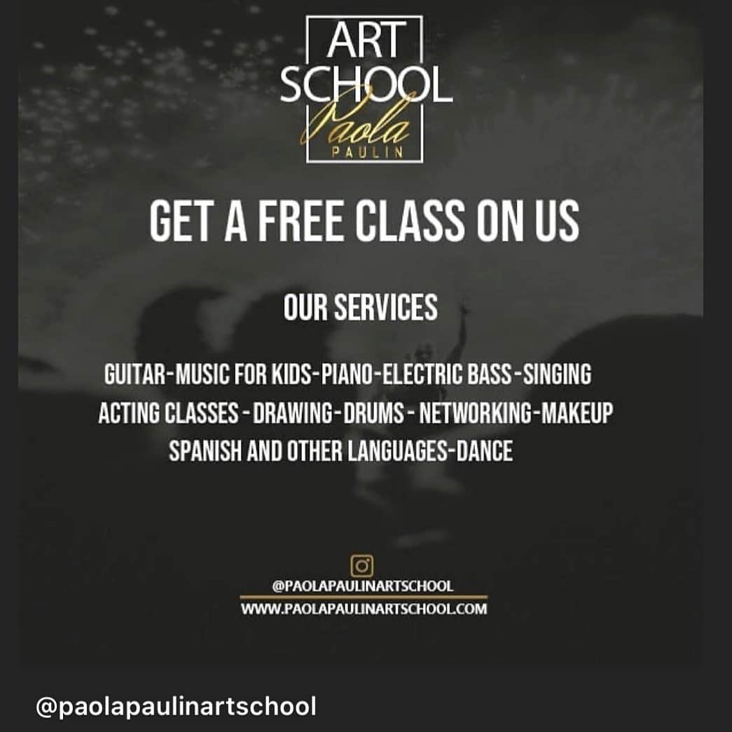 パオラ・ポーリンのインスタグラム：「Hello familia, in this new year, my teachers and I wanted to treat you with free class on us ❤️!, dm @paolapaulinartschool for your free personalized, one on one, online class! Visit our page to see all the art and languages classes we offer for kids and adults! Enjoy 🎶 🎭 💃」