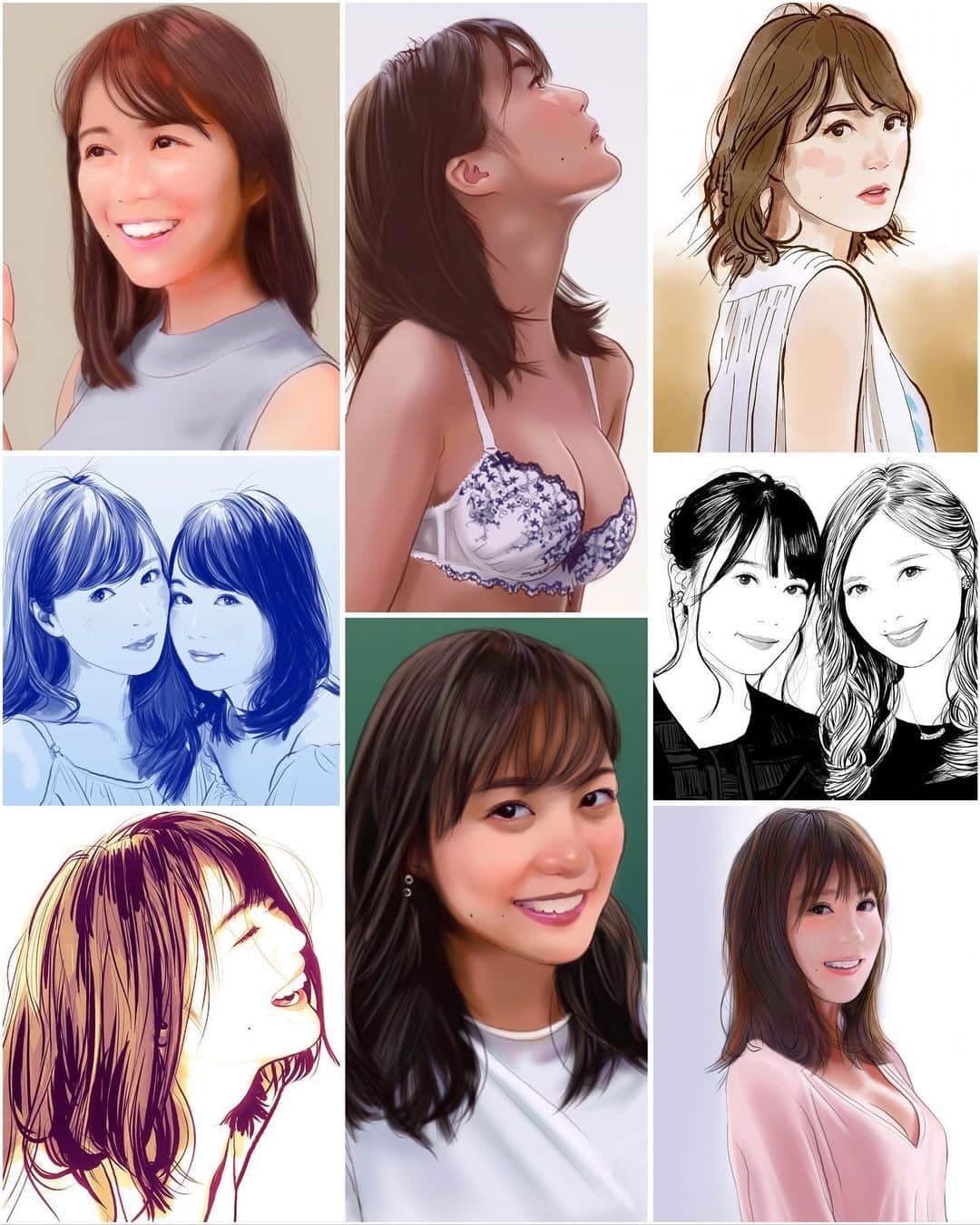 のインスタグラム：「誕生日おめでとうございます！『生田絵梨花さん(@ikutaerika.official )』まとめ① #似顔絵 #イラスト #イラストレーション #乃木坂46 #生田絵梨花 #いくちゃん #誕生日 #caricature #illustration #portrait #artwork #drawing #nogizaka46 #erikaikuta #happybirthday」