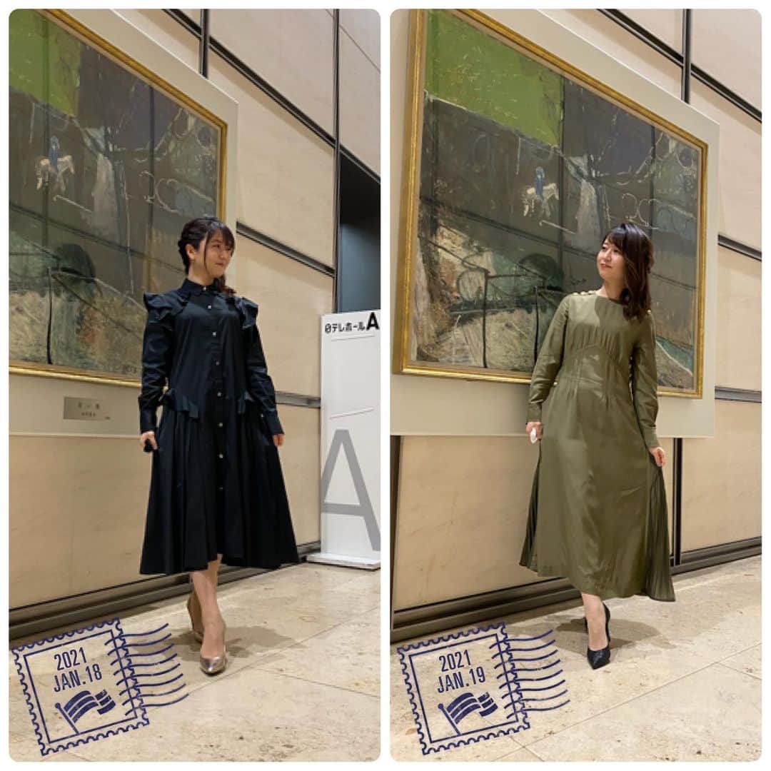 のインスタグラム：「2021.1.18(月)&19(火) #日本テレビ　「バゲット」 #日テレバゲット #衣装  @adelly.tokyo  #adelly  #日テレ #テレビ衣装 #気象予報士 #お天気キャスター　#気象キャスター  #japan #weatherforecaster #forecaster  #prévisionsmétéorologiques  #氣象主播  #기상예보사　#기상캐스터 #今日の衣装　#きょうの衣装　#今日の服 #今日のコーデ　#今日のスタイリング  #コーディネート　#153cm #低身長コーデ  #ootd #ootdfashion #ootdstyle  #fashion」