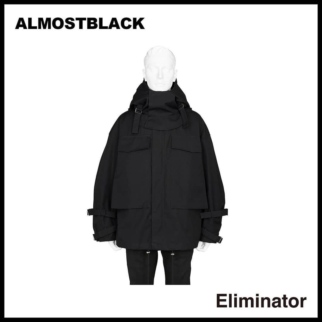 のインスタグラム：「21SS ALMOSTBLACK has arrived at ELIMINATOR store and online. . #almostblack #ss21 #ss21collection #21ss #military #function #newcollection #art #mensfashion #menswear #japanesedesigner #fashion #mensselectshop #instastyle #instafashion #eliminator #tokyo #daikanyama #streetfashion #streetstyle #streetwear」