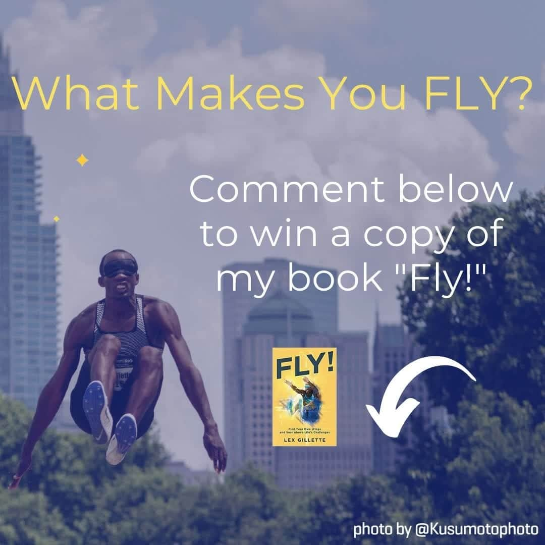 レックス・ジレットのインスタグラム：「What makes you fly? Just comment below 👇and enter to win an autographed copy of my new book, FLY! I will pick three winners next week.  Image: Lex long jumping through the air. Copy: What makes you fly?  Comment below to win a copy of my book "Fly!"  #Fly! #Whatmakesyoufly #lexgillette #Motivation #2021 #paralympics #tokyo」