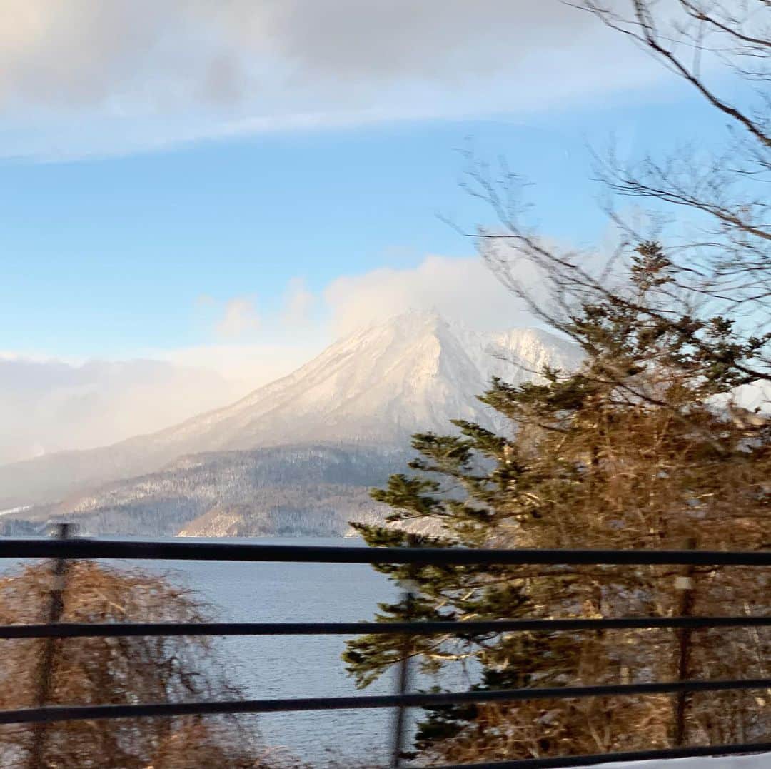のインスタグラム：「美しの羊蹄山🗻✨ドライブ中には野生のシカさん達に遭遇できて大興奮🦌💕食事は、山麓ジンギスカン、お鮨の花吉、豪雪うどんの雪庭で夜ご飯を食べましたがどれもこれも激うま😱やっぱり北海道はお水が美味しいから…と！💧厳しい自然の恵みに感謝🙏🏻滞在中頂いたもの本当に全てが美味しかったけれど、ホテルのルームサービスの蟹味噌ラーメン！これは本当に衝撃的美味しさで忘れられない…❤️子供がご飯の時間に寝ちゃったりするからルームサービス頼めるのは本当に助かる🙇‍♀️北海道が秘めるパワーすごいな！ #北海道 #hokkaido #羊蹄山 #北海道グルメ #ジンギスカン #花吉 #雪庭 #豪雪うどん #蟹みそらーめん #パークハイアットニセコ #ルームサービス #beautiful #niseko」