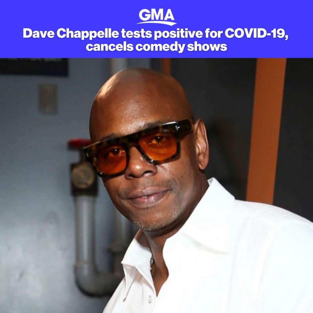 Good Morning Americaさんのインスタグラム写真 - (Good Morning AmericaInstagram)「Stand-up comedian Dave Chappelle has tested positive for COVID-19 and canceled upcoming shows due to his diagnosis. More at link in bio.」1月23日 3時42分 - goodmorningamerica