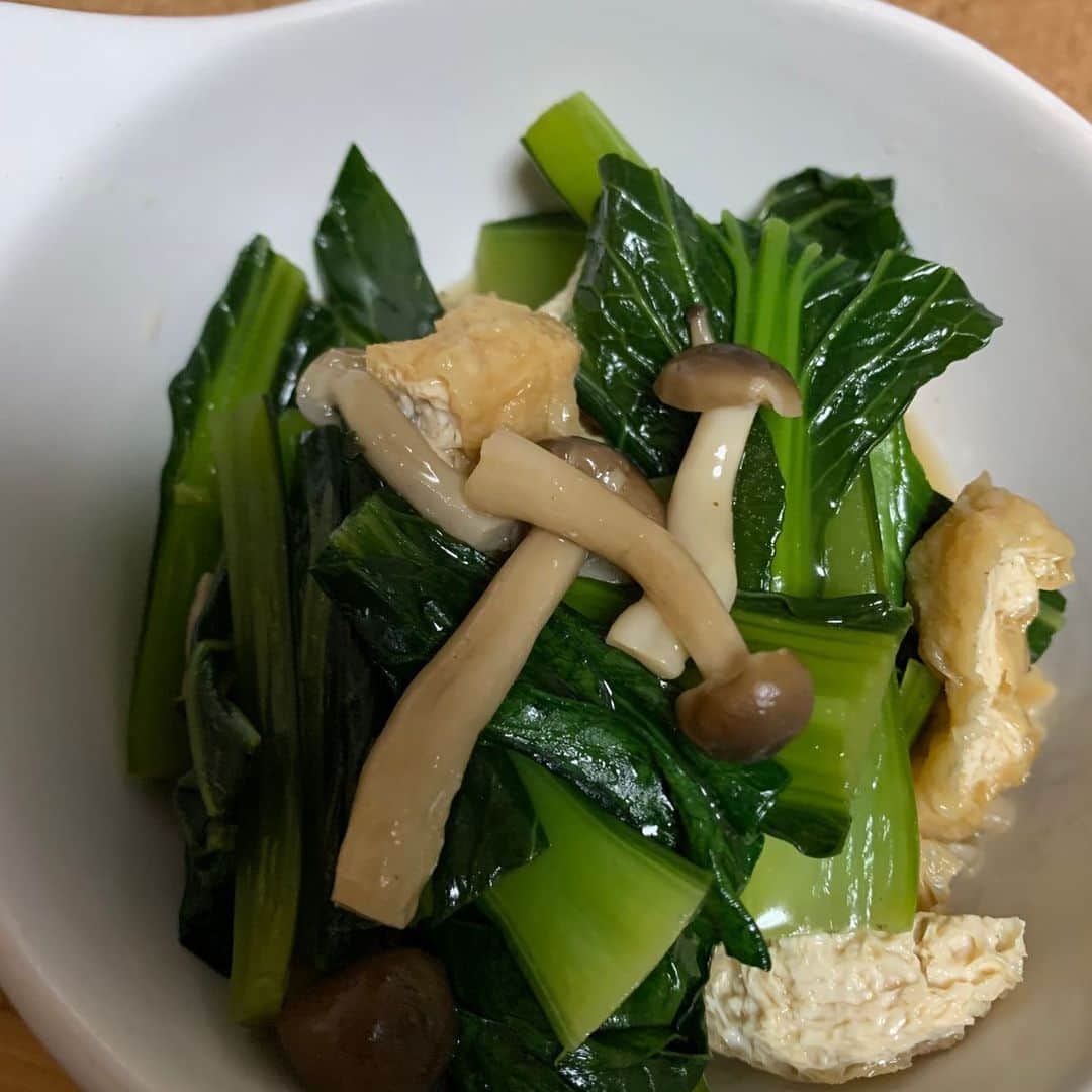 マグナム北斗さんのインスタグラム写真 - (マグナム北斗Instagram)「小松菜と薄揚げの煮浸し。これも明日のつきだしにしよう。美味い！！」1月22日 20時06分 - magnum0316