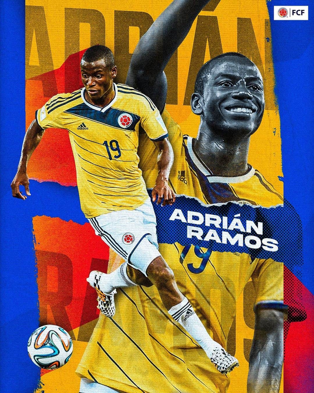 サッカー コロンビア代表チームのインスタグラム：「¡Feliz cumpleaños @adrianramosla20 !   Enviamos muchas felicitaciones a nuestro Mundialista en su cumpleaños 3️⃣5️⃣  Abrazo de gol ⚽️」