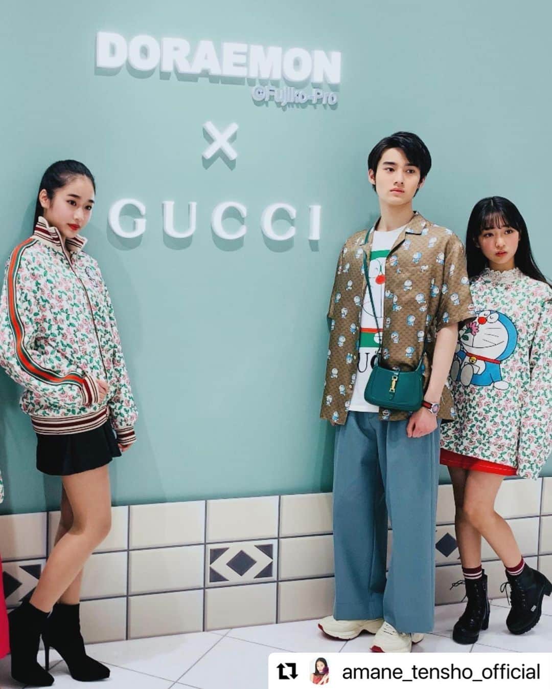 藤岡弘、のインスタグラム：「#Repost @amane_tensho_official with @make_repost ・・・ ((̵̵́ ̆͒͟˚̩̭ ̆͒)̵̵̀)   Gucci×ドラえもんのコラボのジャージジャケット可愛い💗  @gucci #DORAEMONxGUCCI  #ドラえもんxグッチ #Gucci #グッチ」