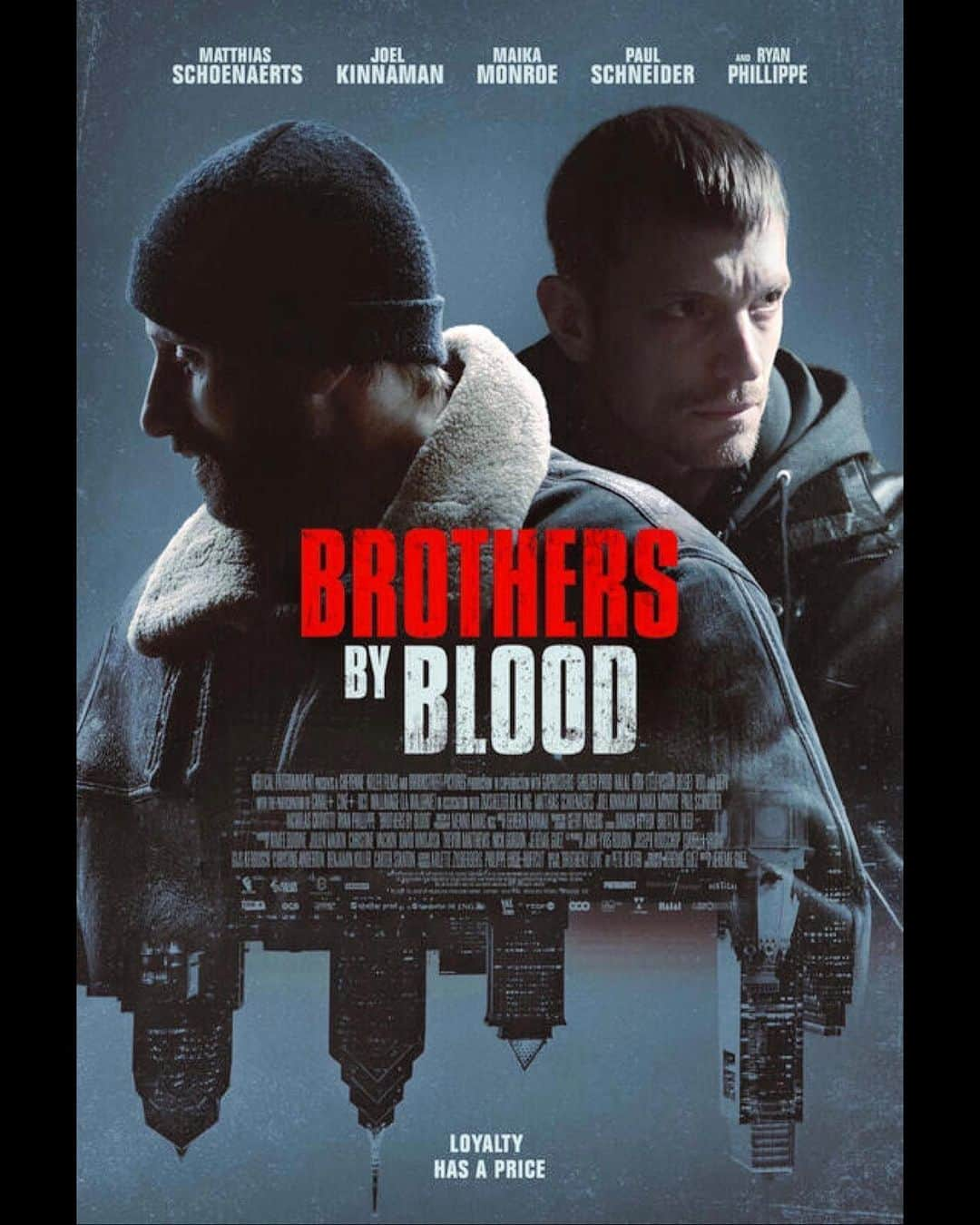 ヨエル・キナマンのインスタグラム：「Hey everybody please check out my new film #BrothersByBlood coming out in select theaters and on VOD on all platforms today!!! The film is a intense tight moody gangster drama with fantastic cast and beautifully written and directed by my man Jérémie Guez. Based on the excellent novel by Pete Dexter」