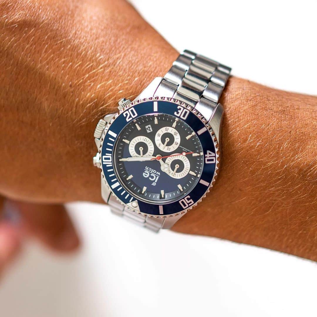 のインスタグラム：「Trust the timing of your life ⚡️✔️ #icewatch #changeyoucan #icesteel #steel #men #watch #class #style #casual #robust #ootd #chrono #blue」