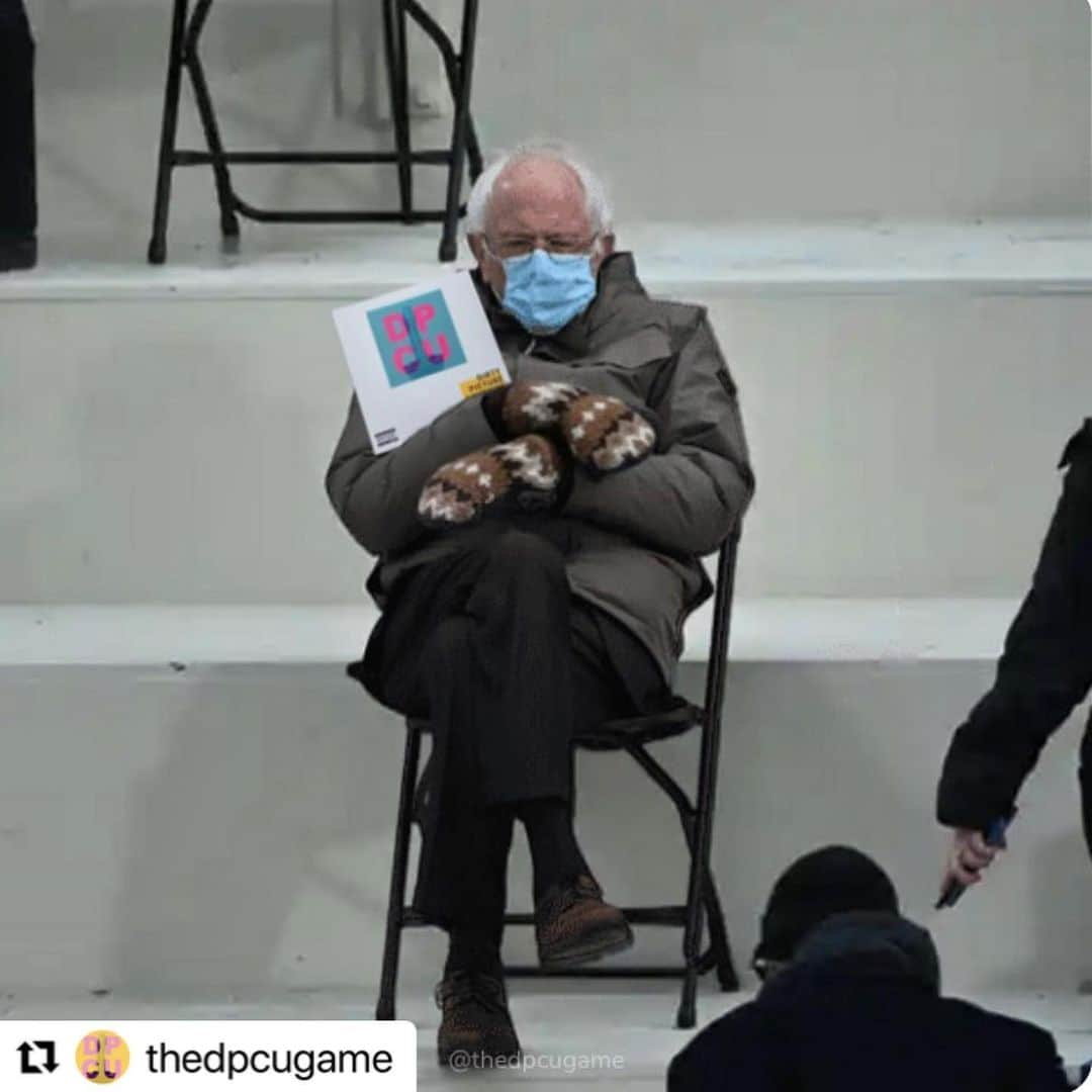 ブライス・ジョンソンのインスタグラム：「We know what Bernie is doing this weekend! . Follow my new game @thedpcugame . . #berniememes #thedpcugame #inauguration #berniesanders  #Repost @thedpcugame with @make_repost ・・・」