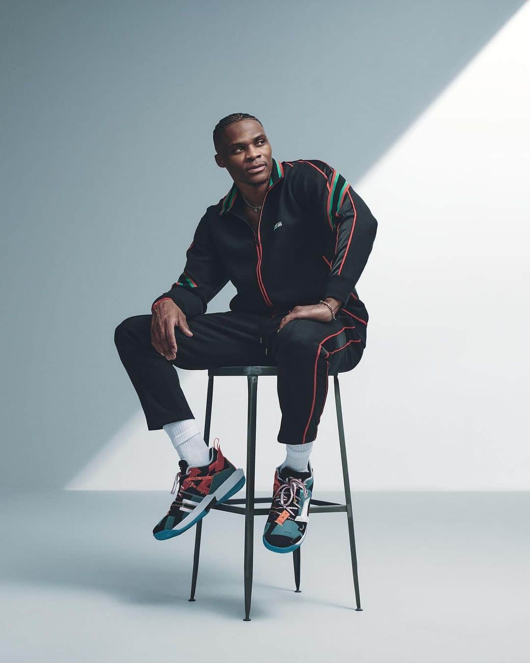 Jordanのインスタグラム：「@RussWest44 and @OchiaiHiromichi talk to us about their partnership process and how they brought out the full potential of the Why Not? Zer0.4 x FACETASM collaboration — available 1.27.   Head to link in bio to learn more.」