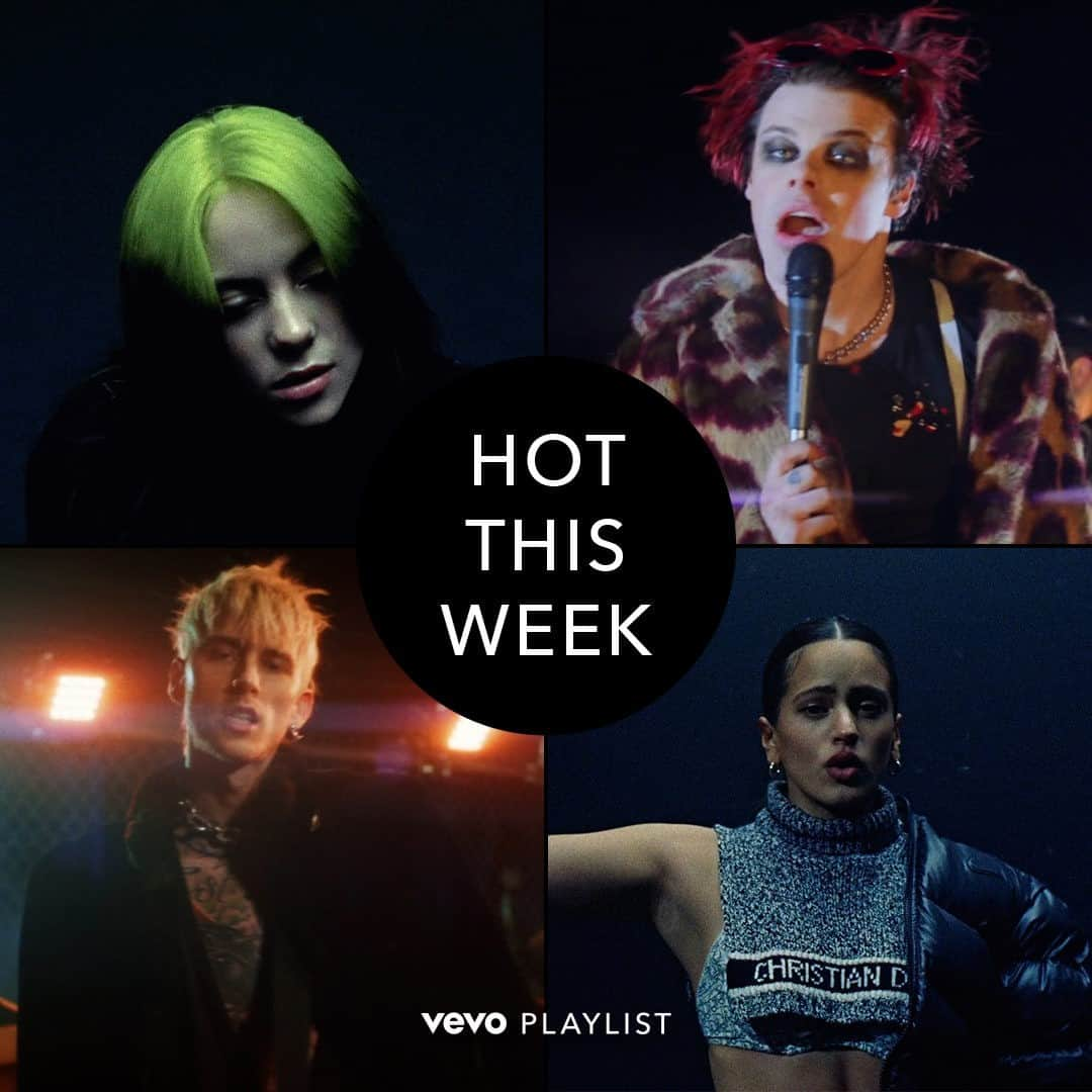 Vevoさんのインスタグラム写真 - (VevoInstagram)「@BillieEilish & @Rosalia.vt. @Yungblud & @MachineGunKelly. Double the stars, double the fun on Hot This Week! 🔥🔥🔥🔥 ⠀⠀⠀⠀⠀⠀⠀⠀⠀ ▶️[Link in bio] #BillieEilish #YUNGBLUD #MachineGunKelly #Rosalía」1月23日 5時30分 - vevo