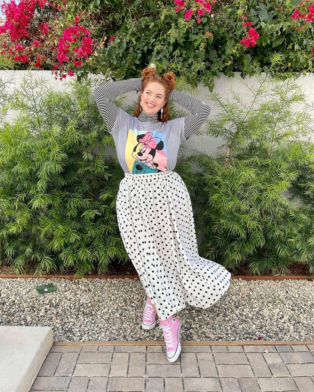 ブリー・キッシュのインスタグラム：「what better way to celebrate #NationalPolkaDotDay than with @minniestyle and a couple minnie-inspired @torrid looks! 🐭✨ i absolutely love polka dots and understand why miss minnie mouse does as well.. they’re such an easy way to bring a bit of fun to your fits! ❣️ also SO excited for the polka dot summit happening on February 13th to celebrate minnie's positive spirit! head on over to @minniestyle to find out more! 🥰 @createcultivate  #MinnieStyle #PositivelyMinnie #CCPolkaDotSummit #Ad」