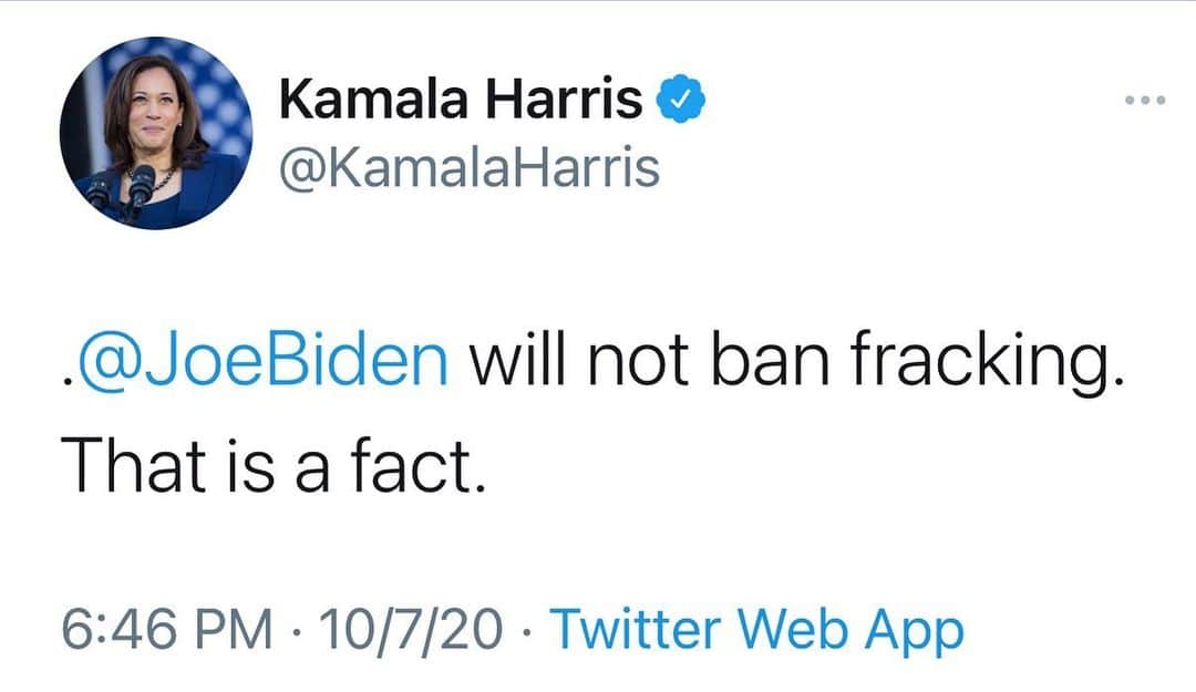 サミーア・アームストロングさんのインスタグラム写真 - (サミーア・アームストロングInstagram)「Remember when @kamalaharris said @joebiden would not ban fracking? Good times, good times...」1月23日 8時51分 - samaire.xoxo