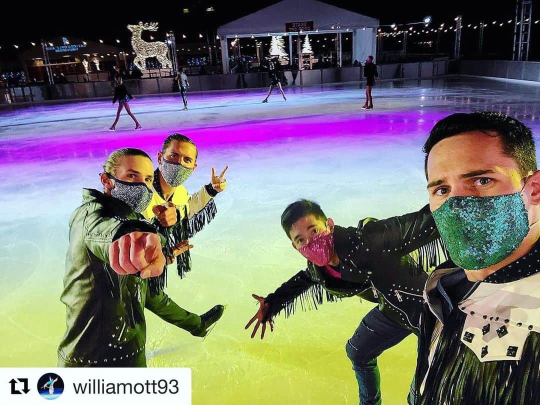 ティモシー・ドレンスキーのインスタグラム：「#Repost @williamott93 with @get_repost ・・・ Upstage Lads 🤜🤛 . . #gaylordopryland #figureskating #iceskating #circus #usfsa #skating #iceshow #nashville #tennessee #smashville #acro #iceskater #winter #bros #lads #chestbump #onice #yeehaw」