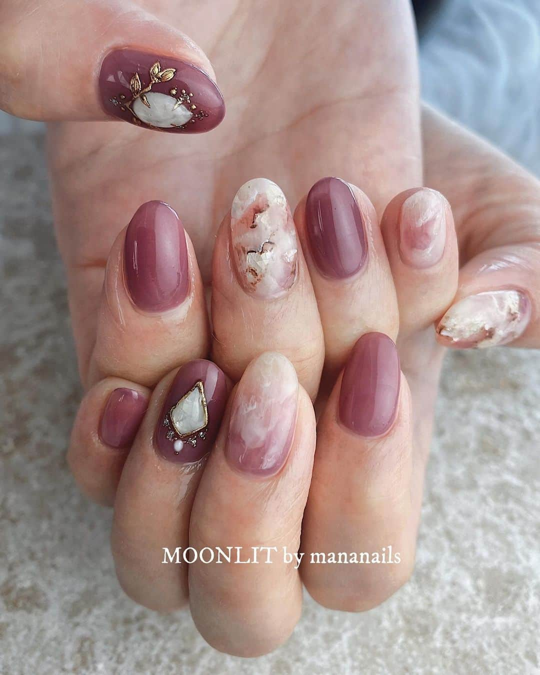 mananailsさんのインスタグラム写真 - (mananailsInstagram)「marble stone × jewelry🔮  ☾120min」1月23日 9時10分 - mananails