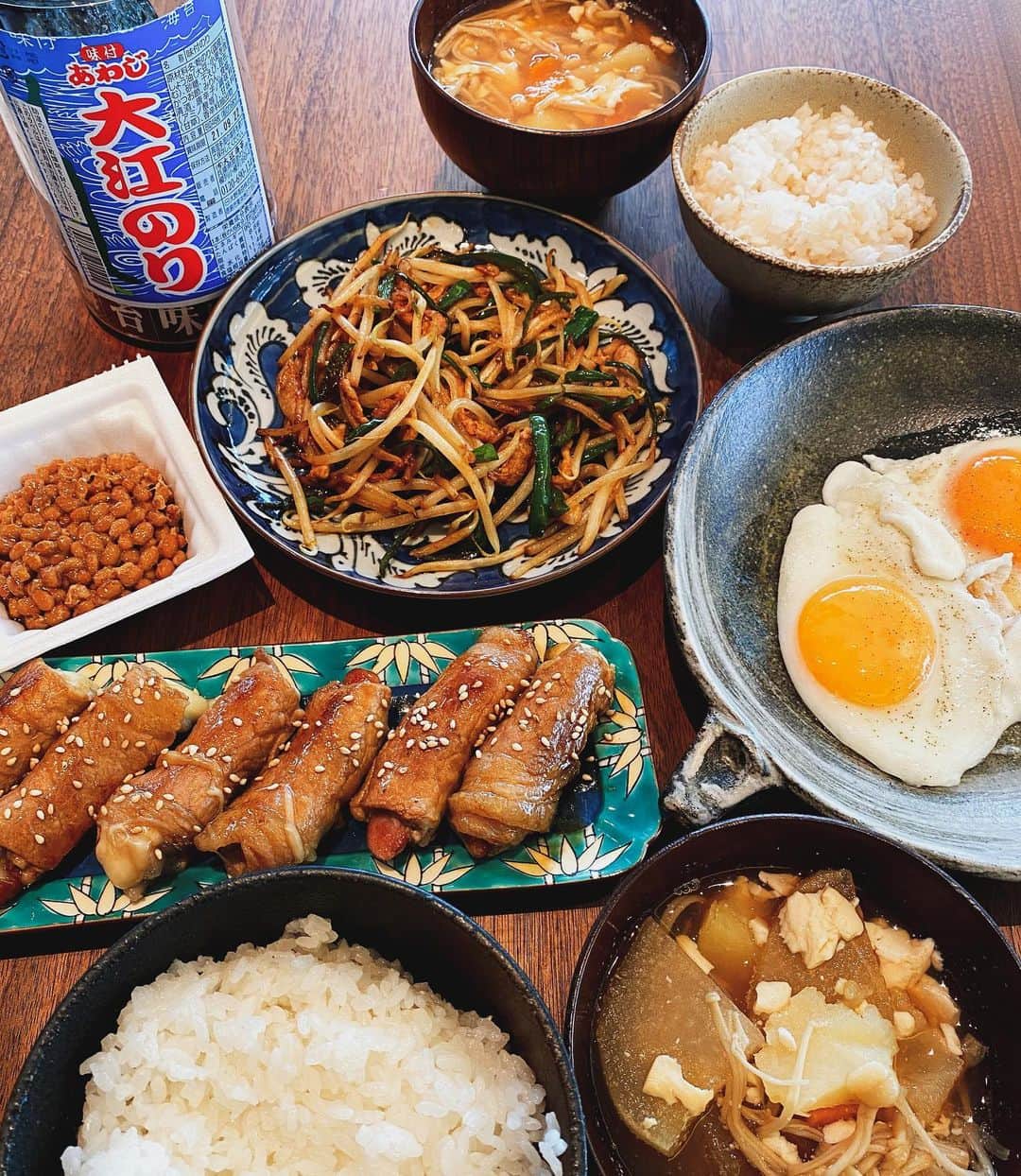 GENKINGの釜飯のインスタグラム：「朝ごはんみたいな昼ごはん🤣 けんちん汁が飲みたかった日 #genkingkitchen  #昼ごはん」