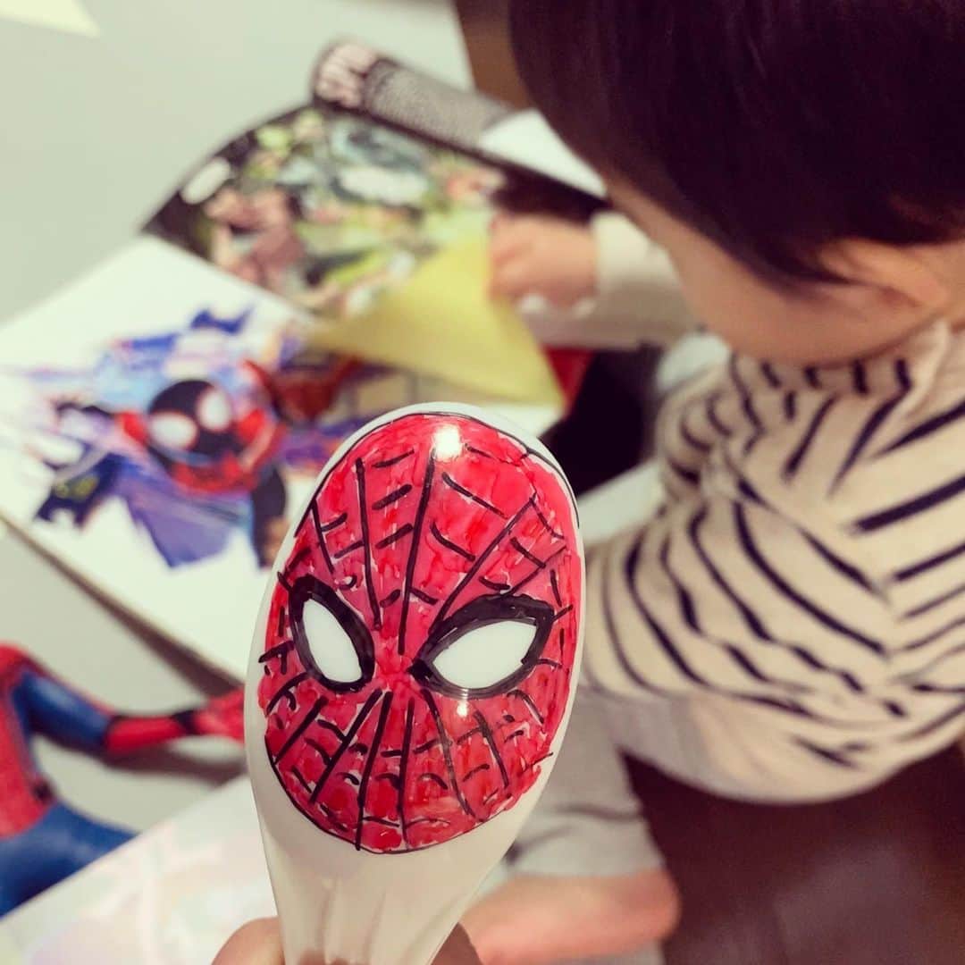 堀之内大介さんのインスタグラム写真 - (堀之内大介Instagram)「スパイダーマンが好きな息子に描いてたら…完成する頃には飽きられてるやつ…🕸笑  #spiderman #スパイダーマン #子育てぐらむ」1月23日 15時03分 - horinouchi_bbb