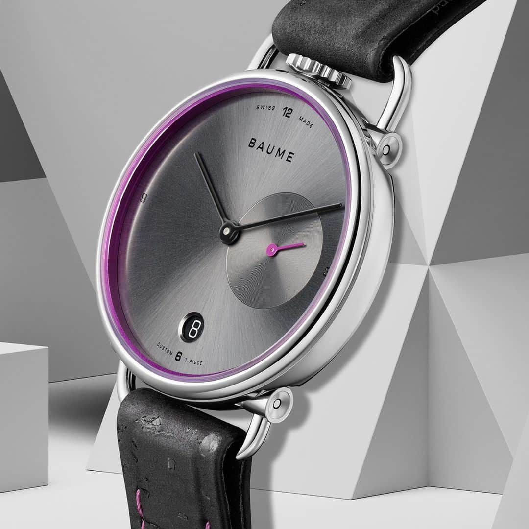 ボーンメルシーのインスタグラム：「The new Baume collection, a Maison’s design expression. -- Baume 10604 35mm, Baume, Quartz movement, Slate-gray, 3 ATM Water resistant  -- #BaumeEtMercier⁣ #Baume #Watches⁣ #Watchesdesigner⁣ #Swissmade⁣ #Watchmaking #Gold」