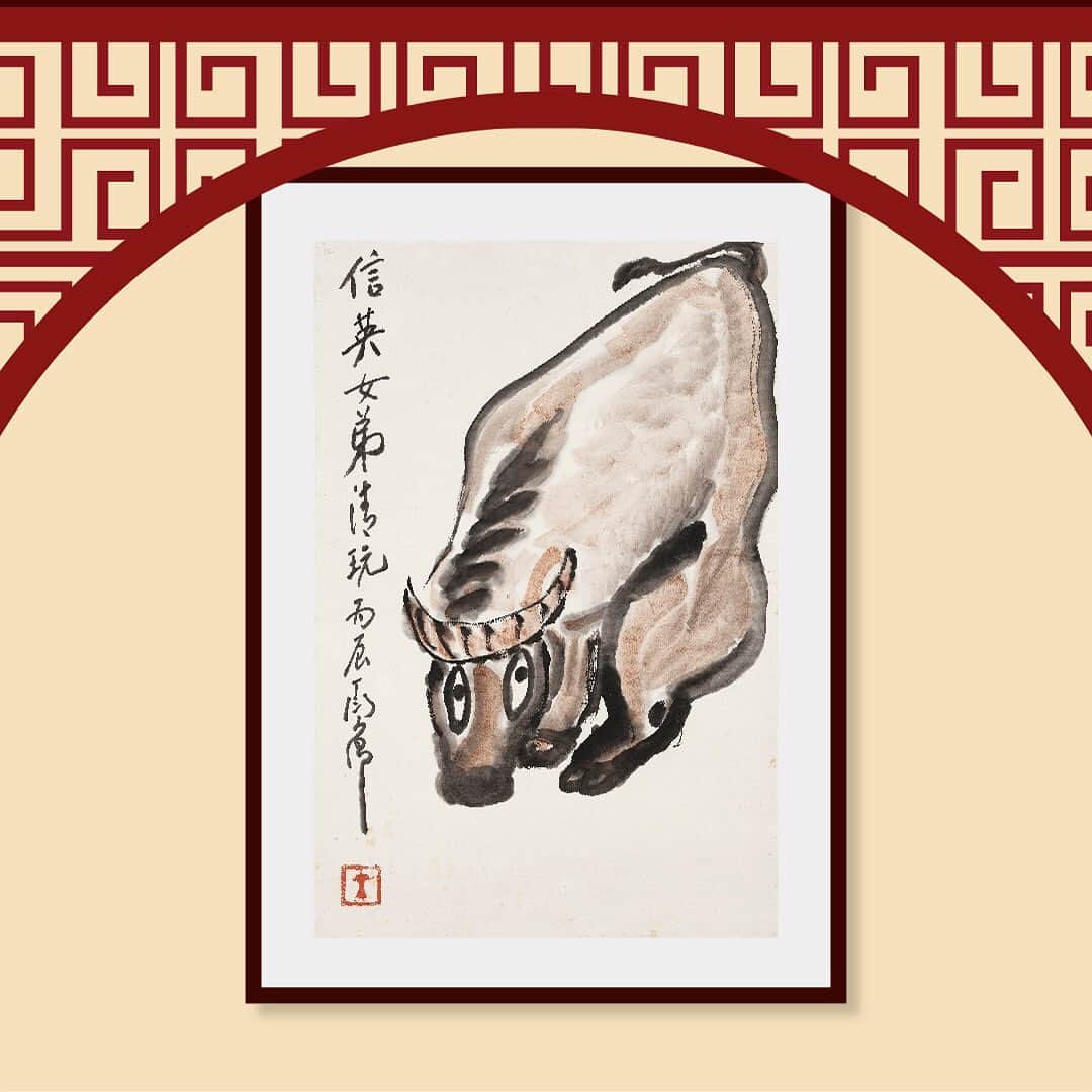 クリスティーズのインスタグラム：「As the Lunar New Year approaches, Christie's Hong Kong are proud to present Dawn of Spring – Chinese Paintings Online, offering a selection of paintings and calligraphy to celebrate the upcoming Year of the Ox.⠀ .⠀ Meticulously put together for art collectors and enthusiasts, the online sale will feature global collections including the Wang Hsin-heng Family Collection, and the Family Collection of Ma Shun Ying, a student of Ding Yanyong.⠀ .⠀ The sale also brings together outstanding works by renowned artists such as Feng Zikai and Zhao Shao'ang; and contemporary artists such as Tung Chiao, Chua Lam and Koon Wai Bong, to name a few.⠀ .⠀ Ding Yanyong (1902-1978), 'Golden Bull Welcoming Spring', 1976. Estimate: HK$28,000-38,000.⠀ .⠀ Wen Yongchen (1922-1995), 'Two Carps and Peonies', 1988. Estimate: HK$12,000-18,000.⠀ .⠀ Chua Lam (B. 1941), Calligraphy - 'Everyday is a Good Day'. Estimate: HK$8,000-10,000.⠀ .⠀ Dawn of Spring: Chinese Paintings Online —22 Jan – 5 Feb.⠀ .⠀ #asianart #chinesepaintings #chinesenewyear #lunarnewyear #dingyanyong #ink #inkpainting #yearoftheox #ox #bull @christiesasia⠀ ⠀」