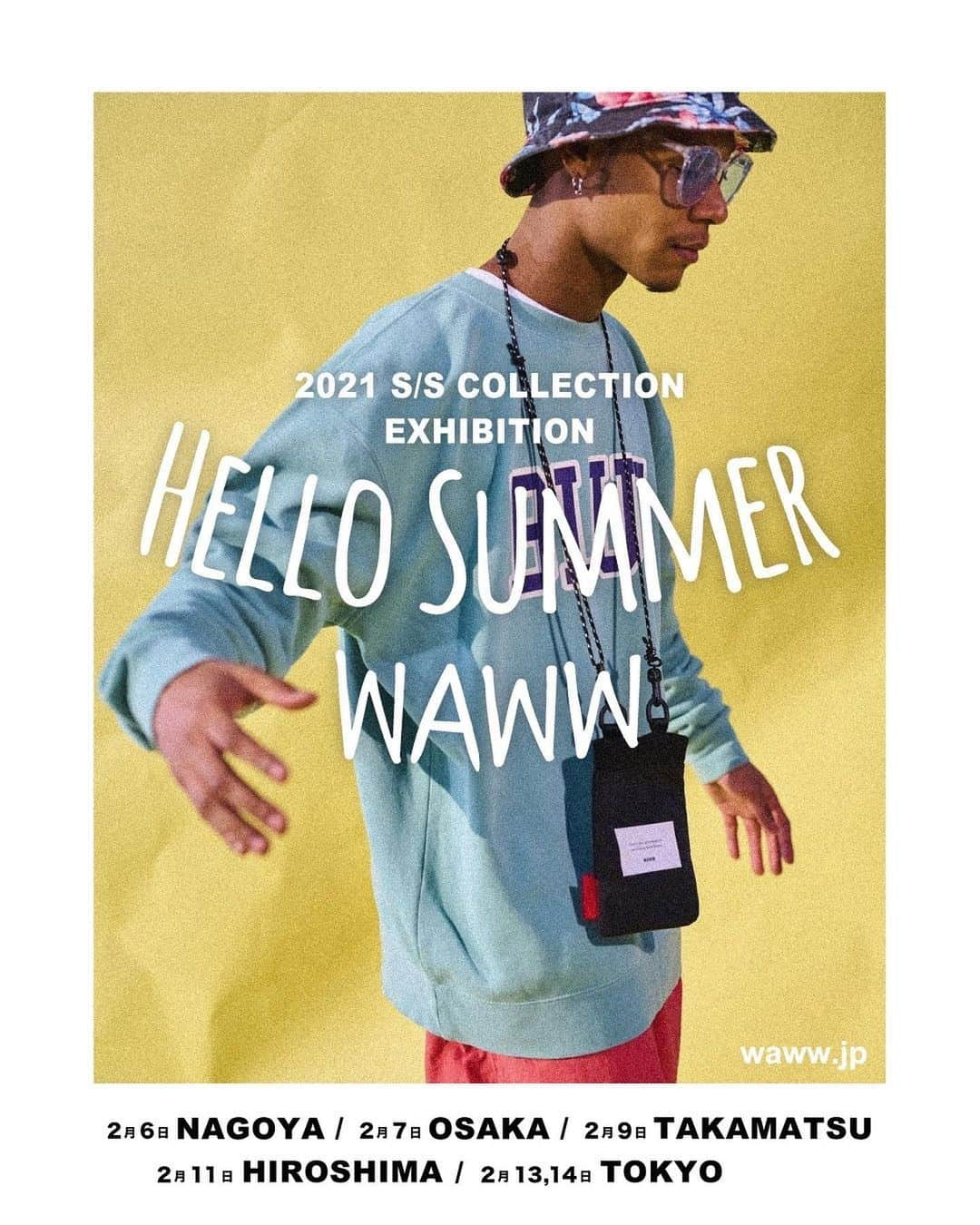 小堺大輔のインスタグラム：「. WAWW 2021S/S COLLECTION EXHIBITION  【HELLO SUMMER】 2月6日(土)名古屋 2月7日(日)大阪 2月9日(火)高松 2月11日(木)広島 2月13日(土)14日(日)東京 2月12(金)-14日(日)オンライン  2021春夏の新作展示&受注会を開催致します。 今回は、「HELLO SUMMER」をテーマにしたコレクション。  カラフルな色彩や、様々な夏を感じるデザインモチーフ。  ぜひ展示会場でご試着いただき、こだわりの素材感と、ご自身のベストなサイズ感をお確かめ下さい。  ※各会場の住所、時間は画像をスワイプしてご確認下さい。  デジタル展示会も3日間限定開催します。 WEB会員登録者様のみに、アクセスURLをお送りし、オンライン上でご覧いただけます。 ※展示会場と同じ特別価格でオーダーいただけます。 ※近日中にアクセスURLを配信致しますので、それまでに会員のご登録をお願い致します。  ※各展示会場にお越しの際はマスクの着用をお願い致します。 ※場合によっては、会場内の人数制限をさせていただきます。その際は会場スタッフがご案内させていただきます。 ※体調の優れない方はご来場をご遠慮下さい。  #waww #exhibition #hellosummer」