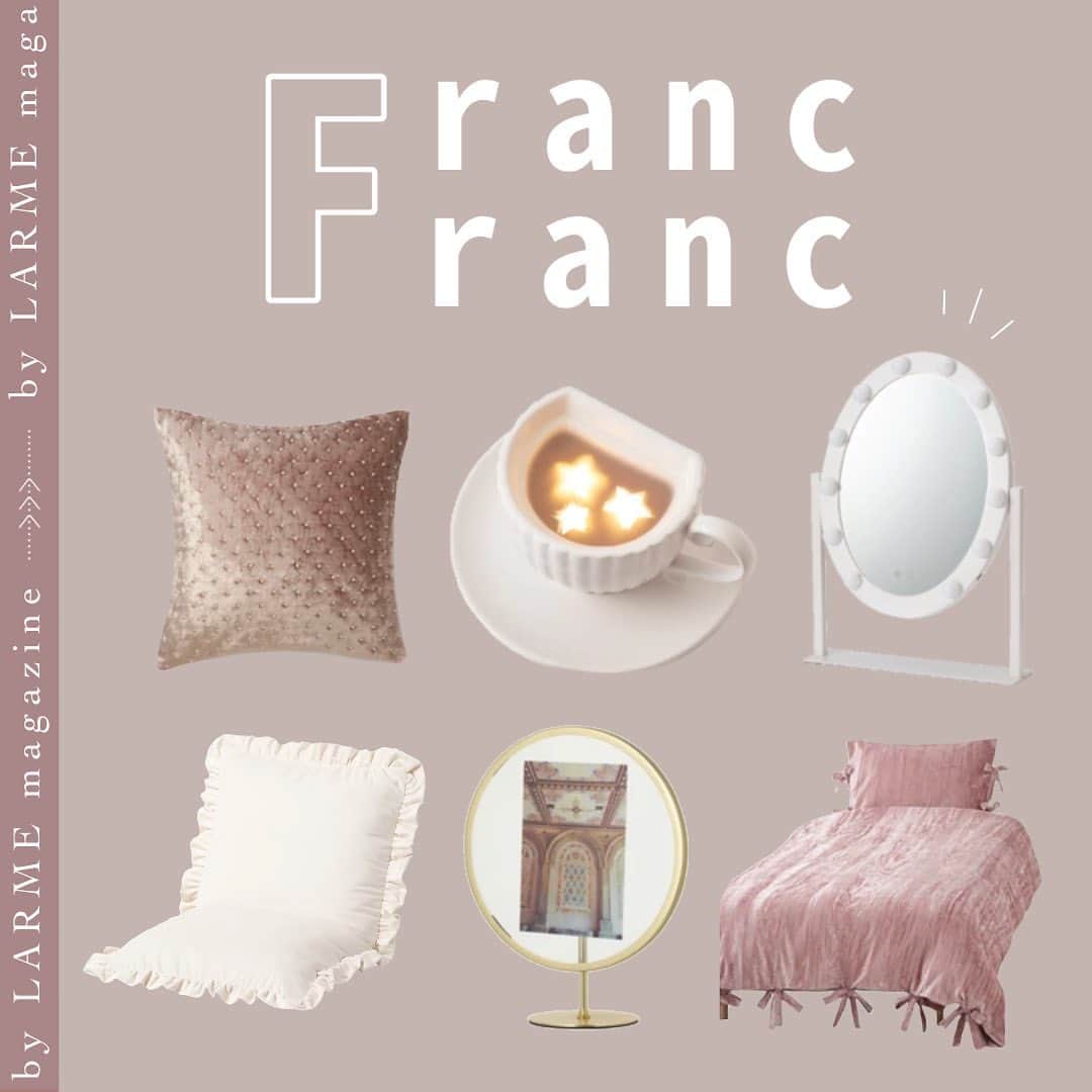 LARMEさんのインスタグラム写真 - (LARMEInstagram)「// 𝐭𝐨𝐝𝐚𝐲’𝐬  𝐭𝐨𝐩𝐢𝐜𝐬 ☟︎♥︎﻿﻿﻿﻿﻿﻿﻿﻿﻿﻿﻿﻿﻿﻿﻿﻿﻿﻿﻿﻿﻿﻿﻿﻿﻿ 《 Franc franc 》﻿﻿﻿﻿﻿﻿﻿﻿﻿﻿﻿﻿﻿﻿﻿﻿﻿﻿﻿﻿﻿﻿﻿﻿ ﻿﻿﻿﻿ おうち時間を豊かにする🩰 Franc francのかわいい インテリア雑貨をご紹介🛋🤍  今ならSALEでお得に買える アイテムも多数🛒  ぜひ2枚目以降をcheckして みてね🧸ˎˊ˗ ﻿﻿﻿﻿﻿﻿﻿﻿﻿﻿﻿﻿﻿﻿﻿﻿﻿﻿﻿﻿﻿﻿﻿﻿ #LARME #larmemagazine #fashionmagazine #francfranc #ラルム #雑誌 #ファッション絵本 #フランフラン #インテリア雑貨 #インテリア #おうち #おうちじかん #おうち時間 #部屋 #部屋作り #女子部屋 #部屋の模様替え #部屋づくり」1月23日 18時55分 - larmemagazine