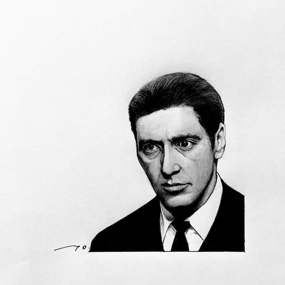 逢坂庵さんのインスタグラム写真 - (逢坂庵Instagram)「sketch0124 ・ ・ #cinema #movieart #thegodfather #alpacino #doncorleone #illustration #illustagram #pencilart #portraitsketch #monochrome #movie #francisfordcoppola #coppola #映画 #ゴッドファーザー #アルパチーノ #ドンコルレオーネ #フランシスフォードコッポラ #コッポラ #鉛筆画 #人物画 #素描 #イラスト #イラストグラム #映画好きな人と繋がりたい #モノクロイラスト」1月23日 19時19分 - ohzaka_an