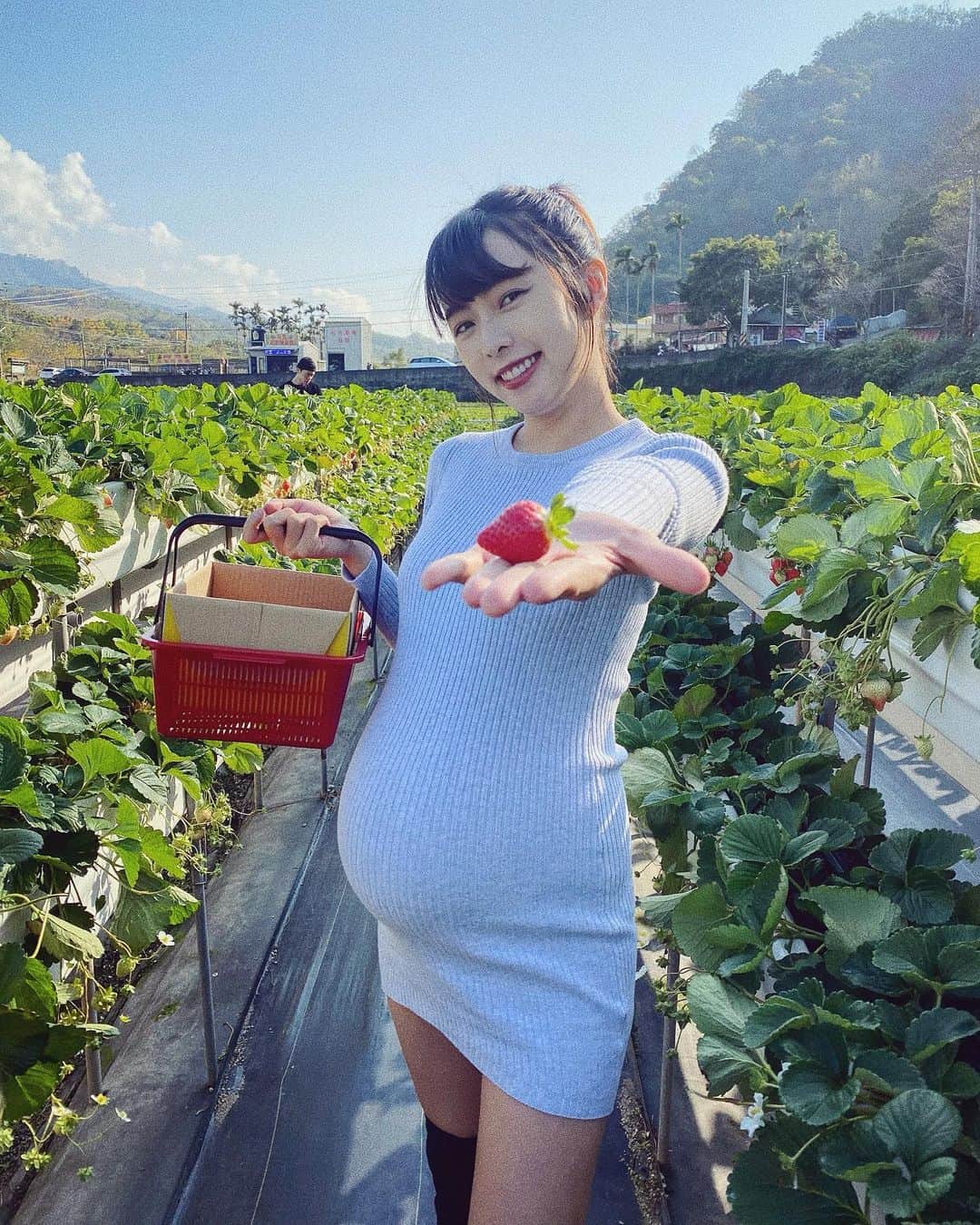 Dewi Chienさんのインスタグラム写真 - (Dewi ChienInstagram)「🍓 我：你看～這草莓很大很美吧！ 友：嗯⋯你的肚子好像比較大😳 - #最喜歡中部了#天氣好棒#回家鄉」1月23日 19時20分 - dewichien