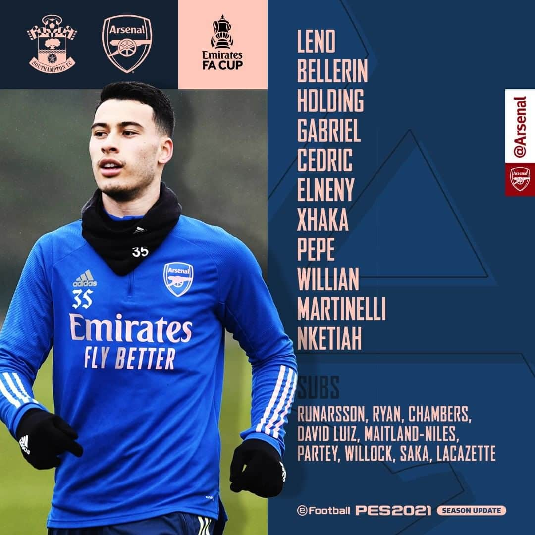 アーセナルFCさんのインスタグラム写真 - (アーセナルFCInstagram)「Team news is in on the south coast! 🚨」1月23日 20時16分 - arsenal