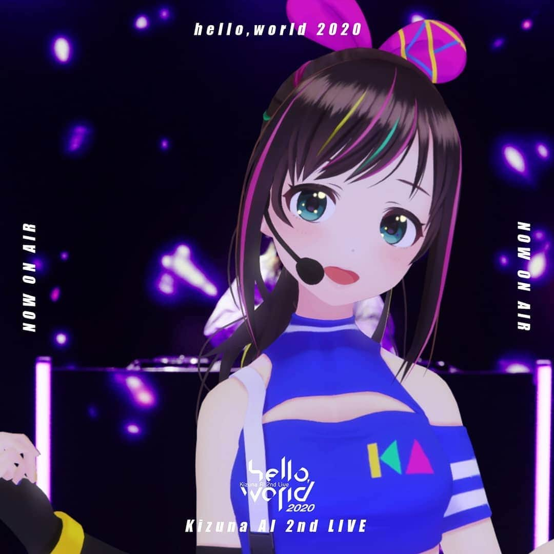 キズナアイのインスタグラム：「Now Streaming on YouTube  .  Kizuna AI 2nd Live  #helloworld2020  .  02  the MIRACLE(Prod. 水野良樹&Yunomi)  .  Check the link in Kizuna AI profile.  .  .  #キズナアイ #kizunaai  #aichannel #aichannel_official」