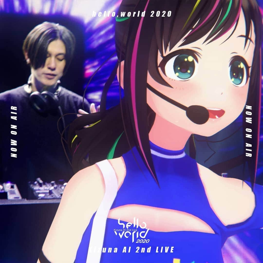 キズナアイのインスタグラム：「Now Streaming on YouTube  .  Kizuna AI 2nd Live  #helloworld2020  .  06  meet you (Prod. DÉ DÉ MOUSE)  .  07  hello, alone (Prod.MATZ)  .  08  Sky High (Prod.Yunomi)  .  Check the link in Kizuna AI profile.  .  .  #キズナアイ #kizunaai  #aichannel #aichannel_official」