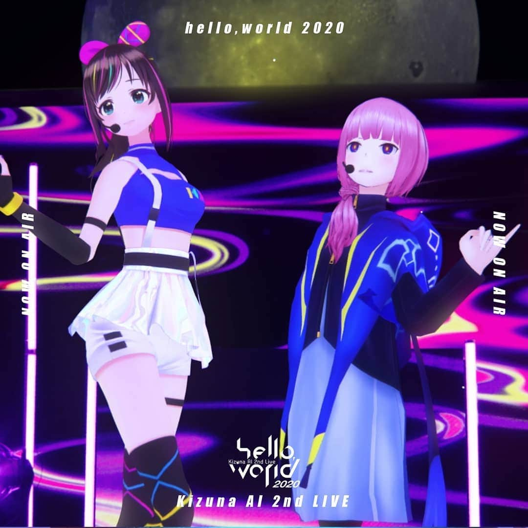 キズナアイのインスタグラム：「Now Streaming on YouTube  .  Kizuna AI 2nd Live  #helloworld2020  .  10  ラブしい  .  11  かりそめ  .  Check the link in Kizuna AI profile.  .  .  #キズナアイ #kizunaai  #aichannel #aichannel_official」