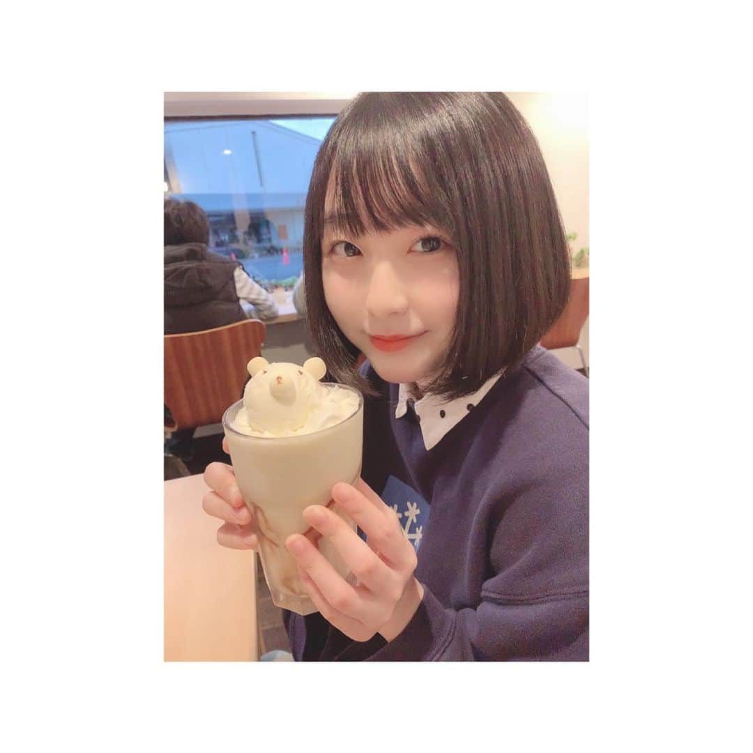 市村愛里さんのインスタグラム写真 - (市村愛里Instagram)「なにか言いたそうなクマさん。 お、美味しかったよ！(気まずい)  ※去年の写真です ・ #カフェ #カフェ巡り」1月23日 20時51分 - airi_hkt48