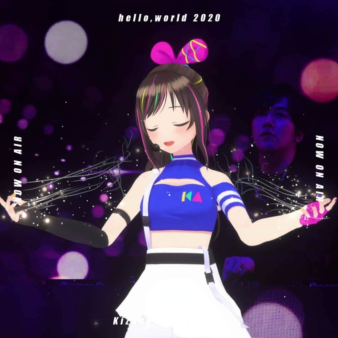 キズナアイのインスタグラム：「Now Streaming on YouTube  .  Kizuna AI 2nd Live  #helloworld2020  .  13  Fireburst / TeddyLoid x Kizuna AI  .  14  melty world (Prod.TeddyLoid)  .  15  The Light / W&W feat. Kizuna AI  .  Check the link in Kizuna AI profile.  .  .  #キズナアイ #kizunaai  #aichannel #aichannel_official」