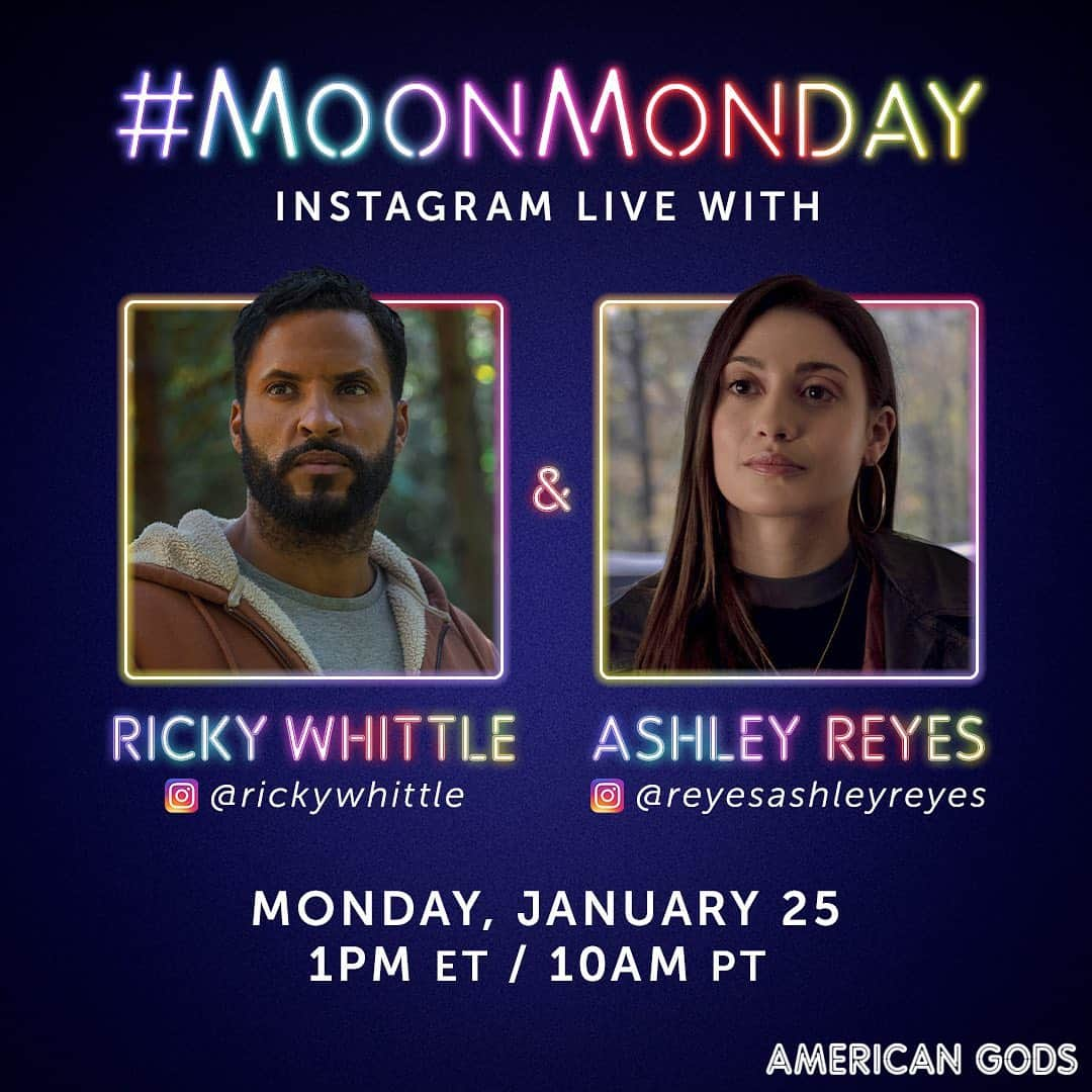 リッキー・ウィットルさんのインスタグラム写真 - (リッキー・ウィットルInstagram)「#MOONMONDAY - Hit me with your questions below and Join me LIVE on my insta on Monday as I’m joined by the talented and beautiful newcomer in @reyesashleyreyes aka cordelia in season 3 of #AmericanGods  What do you want to ask and know about our newcomer to the show?   See you Monday 10am PT/1pm ET/ 6pm Uk」1月24日 7時17分 - rickywhittle