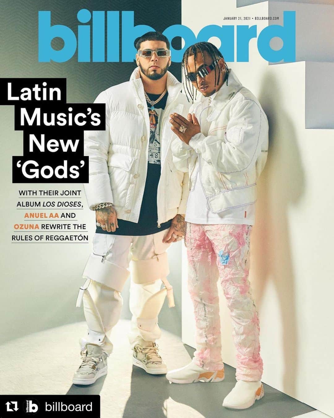 Broadcast Music, Inc.さんのインスタグラム写真 - (Broadcast Music, Inc.Instagram)「Our #BMIFamily @anuel and @ozuna are making their own rules!   #Repost @billboard  ・・・ Anuel AA and Ozuna are rewriting the rules of reggaetón with their joint album #LosDioses.   📷: @mbkoeth」1月23日 23時35分 - bmi