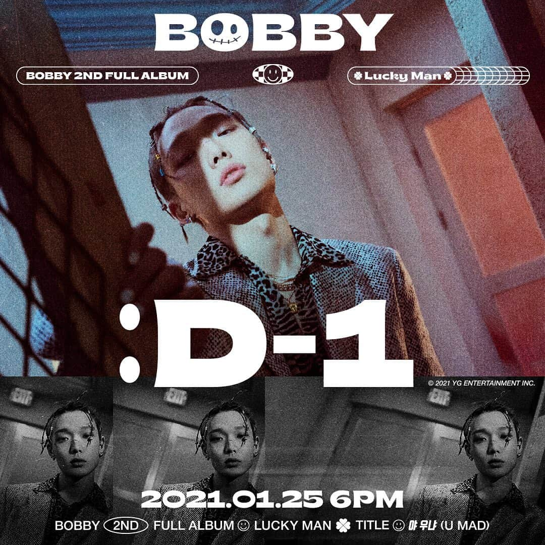 iKONさんのインスタグラム写真 - (iKONInstagram)「BOBBY [LUCKY MAN] D-1 POSTER  #BOBBY #바비 #iKON #아이콘 #2ndFULLALBUM #LUCKYMAN #TITLE #야우냐 #U_MAD #D_1 #20210125_6PM #YG」1月24日 0時00分 - withikonic