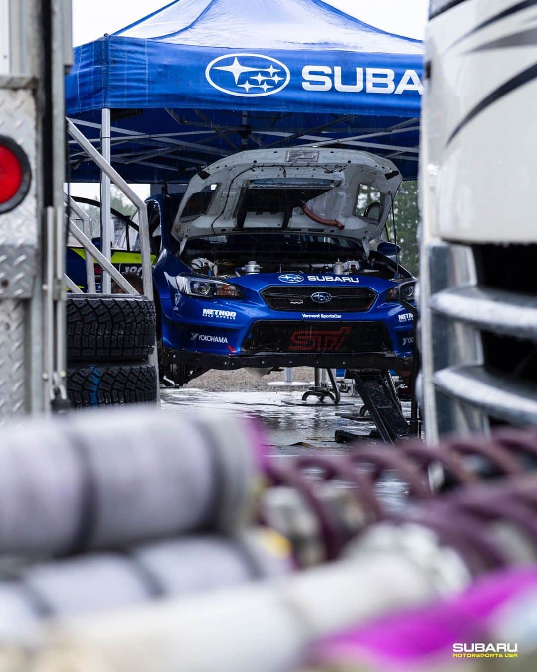 のインスタグラム：「Who’s turnin’ wrenches today? 🔧 ﻿ ﻿Show us your 💪 ﻿ ﻿#SubaruRally #Subaru #Rally #Rallye  @reigersuspension  ﻿」