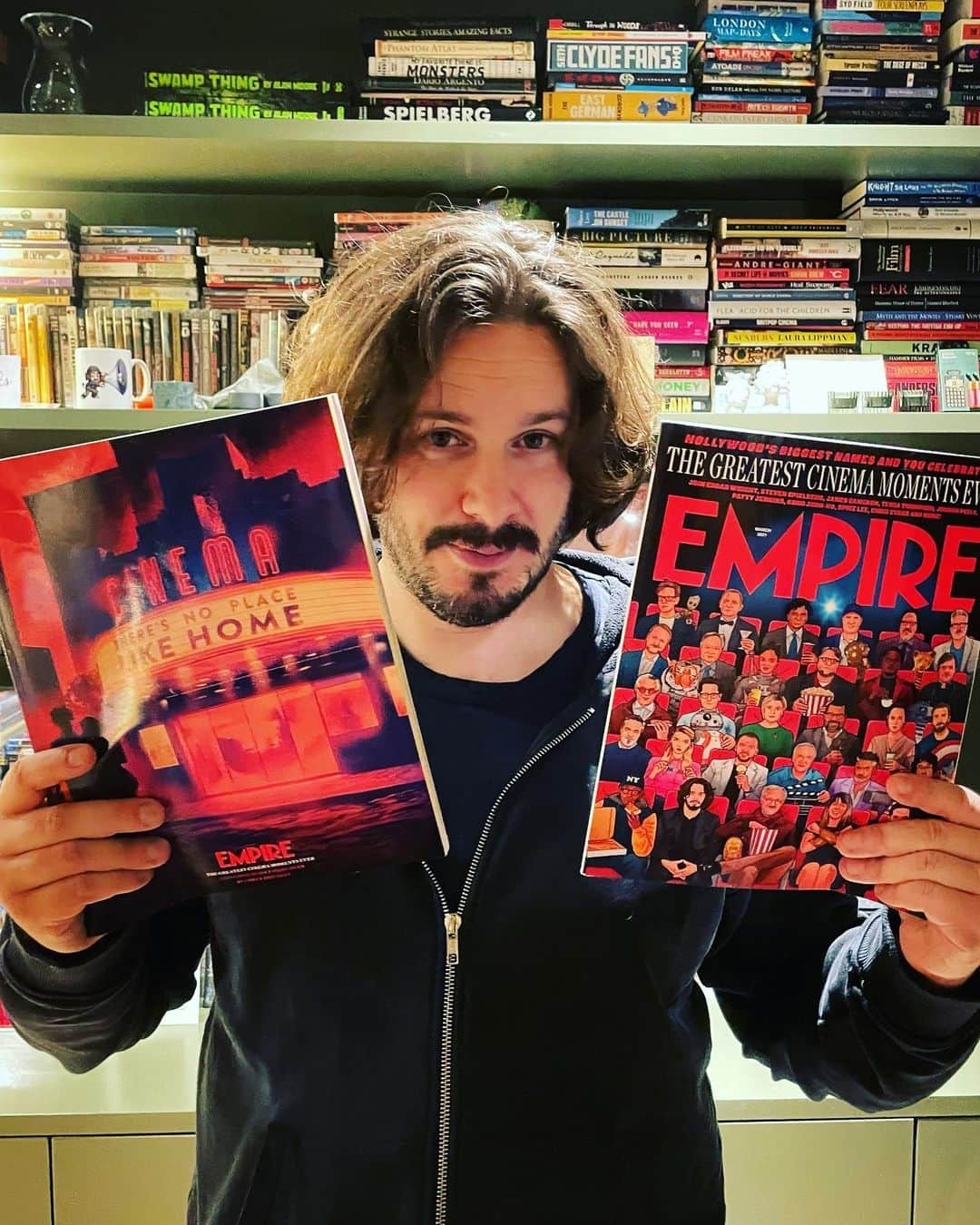 エドガー・ライトさんのインスタグラム写真 - (エドガー・ライトInstagram)「Forgive another post about this month’s @empiremagazine, but 1) I’m so moved by the response to my article about the joy of cinema going and all the stories within, 2) I must again thank @terrilwhite & @nickdesemlyen for entertaining my pitch to them 3) I heard it sold out online and has to be reprinted, which is good for great magazines in general and 4) you might have fun zooming in and trying to read some spines. Let me know what you thought of the issue if you managed to buy one already x」1月24日 3時23分 - edgarwright