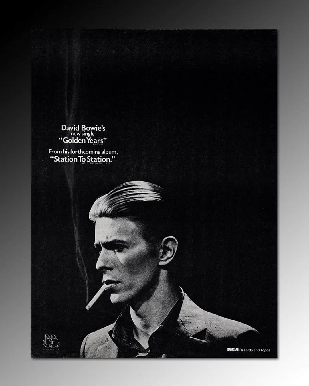 デヴィッド・ボウイさんのインスタグラム写真 - (デヴィッド・ボウイInstagram)「DAILY BOWIE THING – Day 78  “Such is the stuff from where dreams are woven…”  Having been released on 23rd January 1976, Station To Station celebrates its 45th birthday today. Considered a classic among fans and critics alike, the record was unusual for a Bowie album in that it contained just six tracks, even though it still clocked in at a little over thirty-eight minutes.  For the first time ever, a David Bowie album was a bigger commercial success Stateside than in the UK. It reached #3 on the Billboard 200 and #5 on the official UK album chart.  Four of Station To Station’s six songs were released as commercial A-sides by RCA, with Golden Years being the pre-album hit. The song scored Bowie yet another top ten just in time for the Christmas UK chart in 1975, where it remained right up to the release of the album.   The first image in today’s slide show is the original withdrawn US sleeve featuring the colour version of Steve Schapiro’s still of TJ Newton in The Man Who Fell To Earth.  Above the untrimmed printer’s proof is possibly the only complete version of the original vinyl album. Our good friend Michael Olsen pasted the proof onto an album sleeve blank, put a brand-new copy of the record and inner bag inside and had it shrink-wrapped at the pressing plant, before adding the finishing touch of a Golden Years hype sticker. If memory serves, Mr O sold it on eBay some time ago. Is the lucky buyer reading this? Do you still have it?   Anyway, rather than waffle on ourselves, Jason Draper reminds us of the Duke’s majesty in a superb piece over on Dig!: http://bit.ly/S2SonDig (Temp link in bio)  FOOTNOTE: Apologies for the nonappearance of #DailyBowieThing yesterday, it evaporated in a magical moment.   #DailyBowieThing  #BowieS2S  #BowieS2SLPis45  #ThinWhiteDuke」1月24日 3時36分 - davidbowie