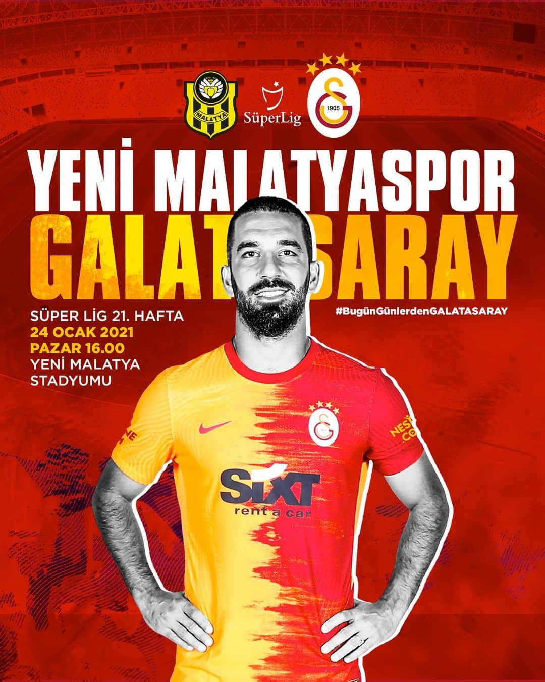 ガラタサライSKさんのインスタグラム写真 - (ガラタサライSKInstagram)「#BugünGünlerdenGALATASARAY 💪  🏆 Süper Lig 2020-2021 Sezonu 🗓️ 21. Hafta ⚽ Yeni Malatyaspor 📆 24.01.2021 ⏰ 16.00 🏟️ Yeni Malatya Stadyumu 📲 #YMSvGS 🔗 https://www.galatasaray.org/haber/futbol/maca-dogru-yeni-malatyaspor-galatasaray/47979」1月24日 6時00分 - galatasaray