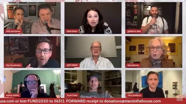 ダン・ブカティンスキーのインスタグラム：「What the HUCK!? Repost @danbucatinsky_fanpage A revelation during our #scandal reunion for @starsinthehouse benefitting @theactorsfund !  There’s still time to watch and donate!  Go to StarsintheHouse.com」